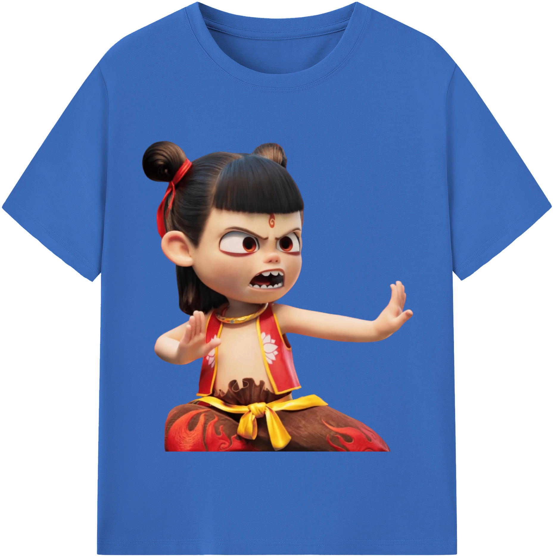 （画像用） Ne Zha 2 ナタ 魔童の大暴れ 綿100％半袖Tシャツ（フロントプリント）