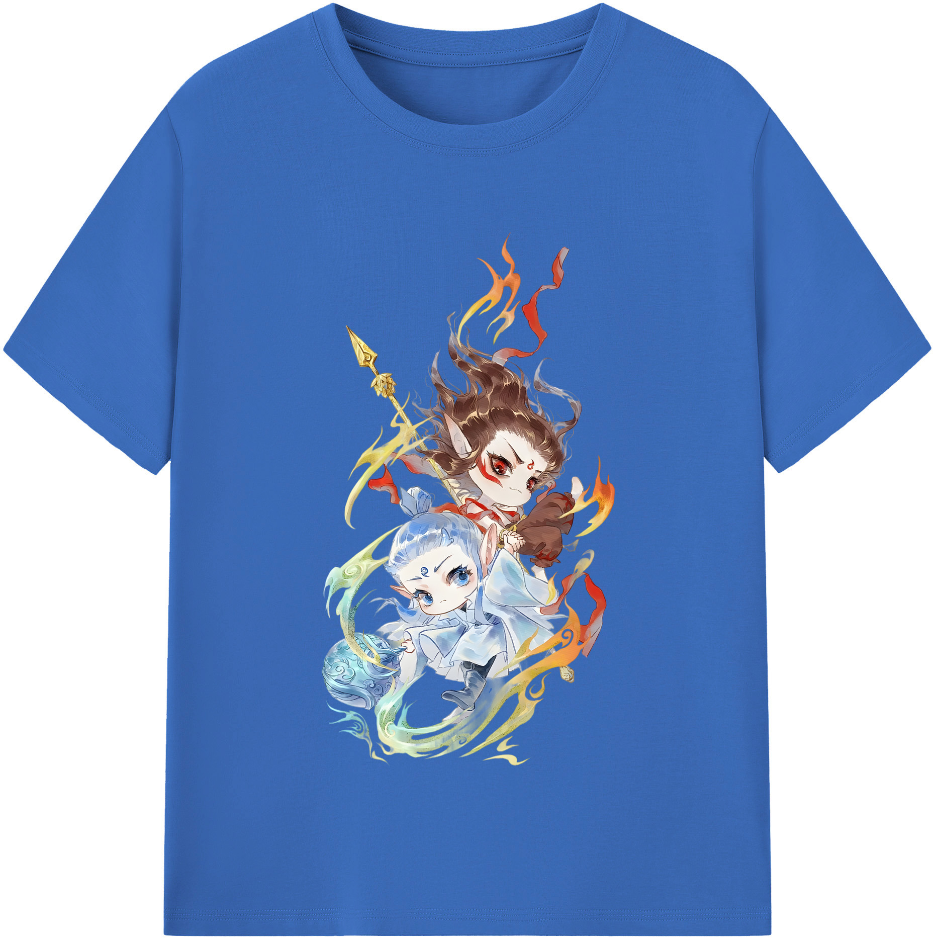 （画像用） Ne Zha 2 ナタ 魔童の大暴れ 綿100％半袖Tシャツ（フロントプリント）