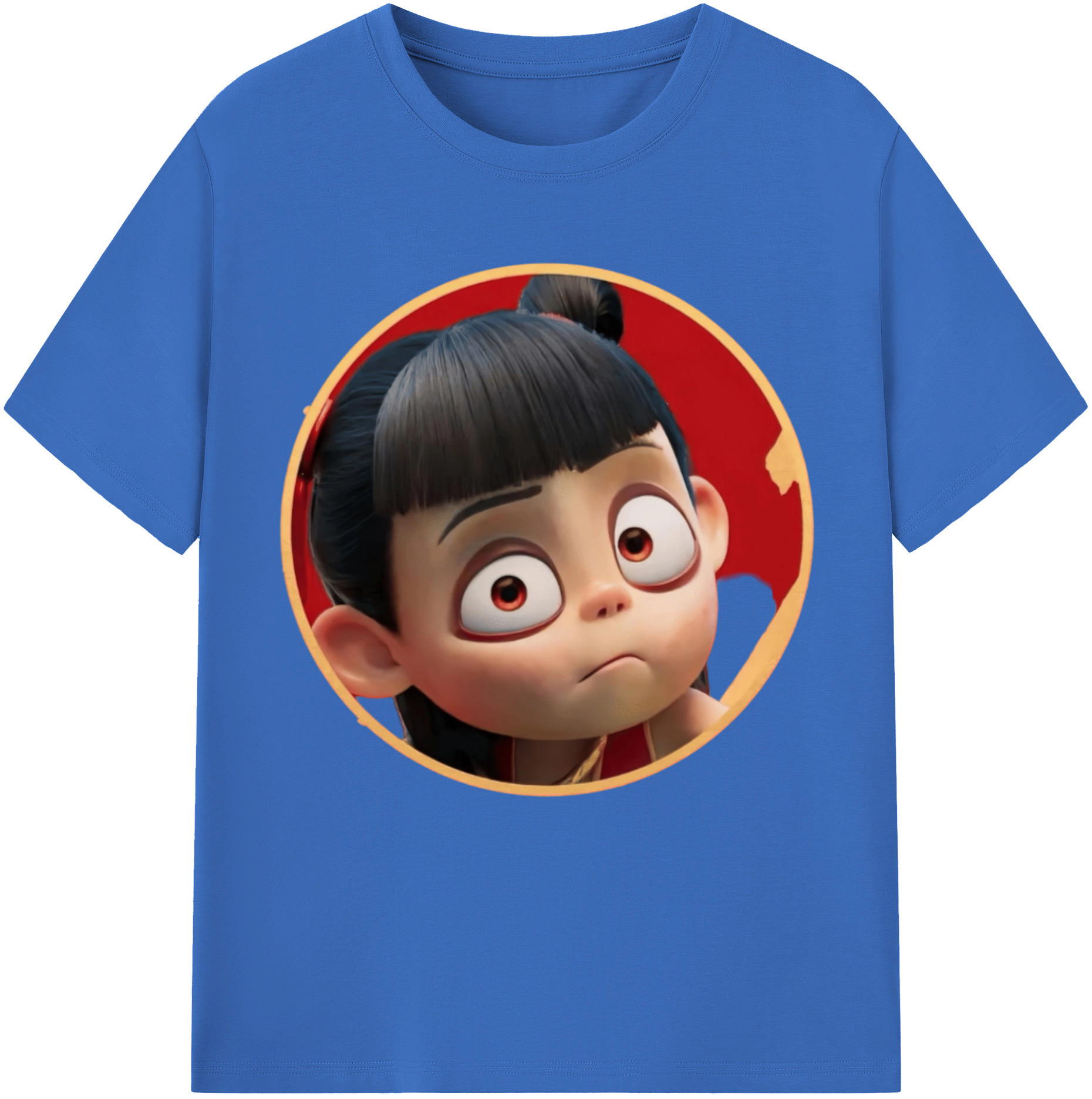 （画像用） Ne Zha 2 ナタ 魔童の大暴れ 綿100％半袖Tシャツ（フロントプリント）