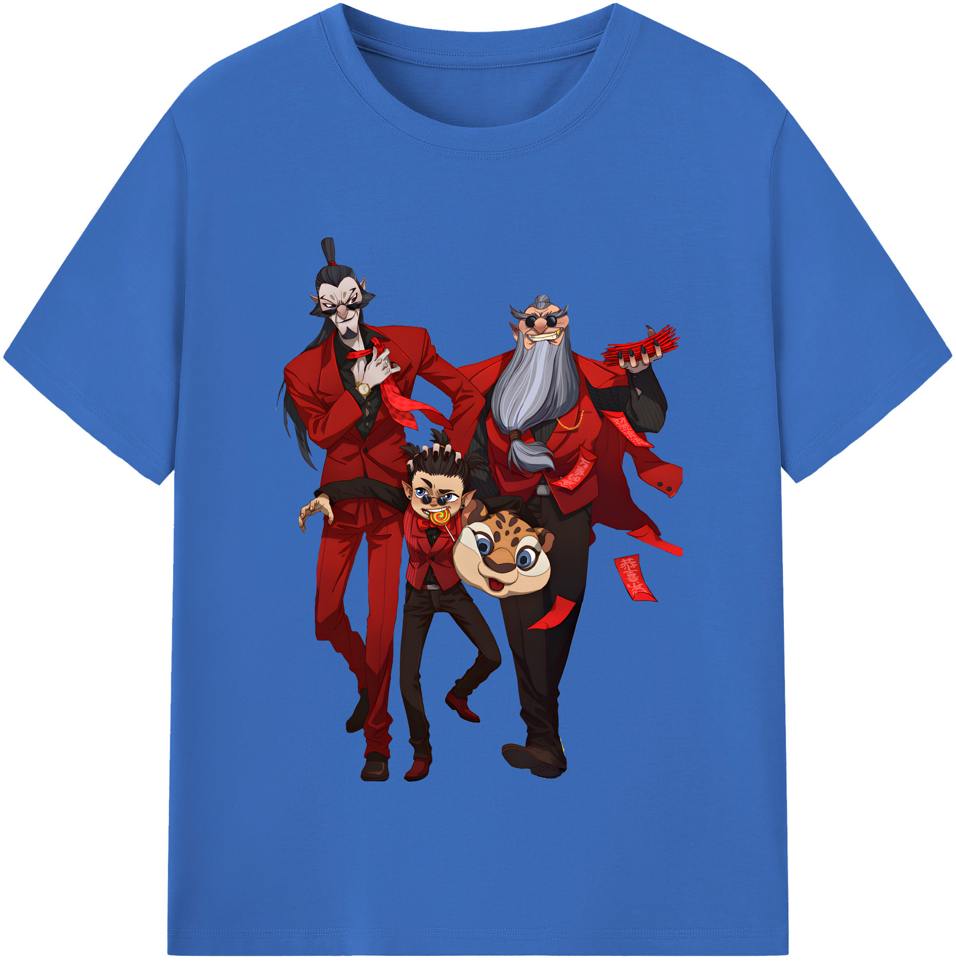（画像用） Ne Zha 2 ナタ 魔童の大暴れ 綿100％半袖Tシャツ（フロントプリント）