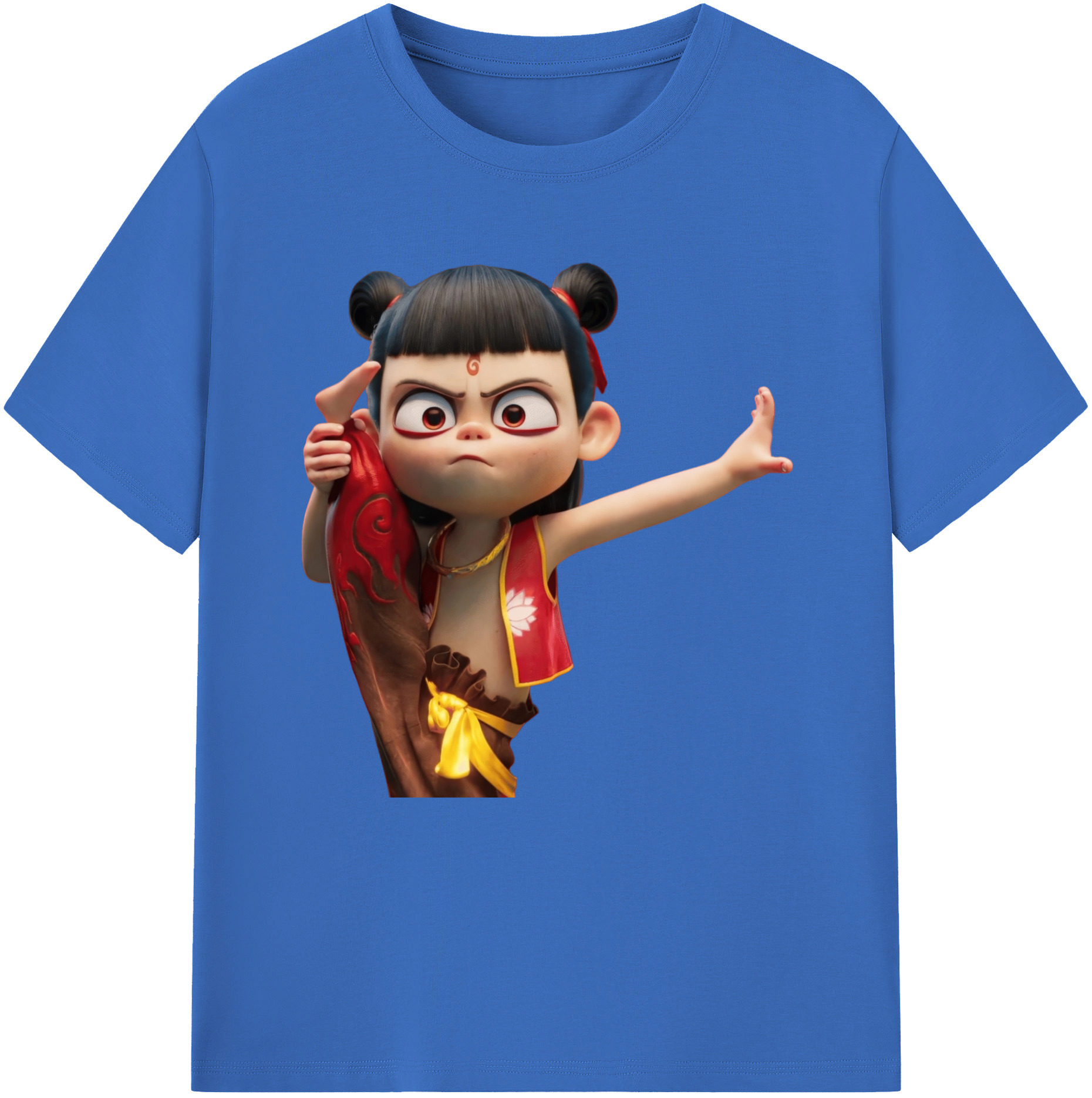 （画像用） Ne Zha 2 ナタ 魔童の大暴れ 綿100％半袖Tシャツ（フロントプリント）