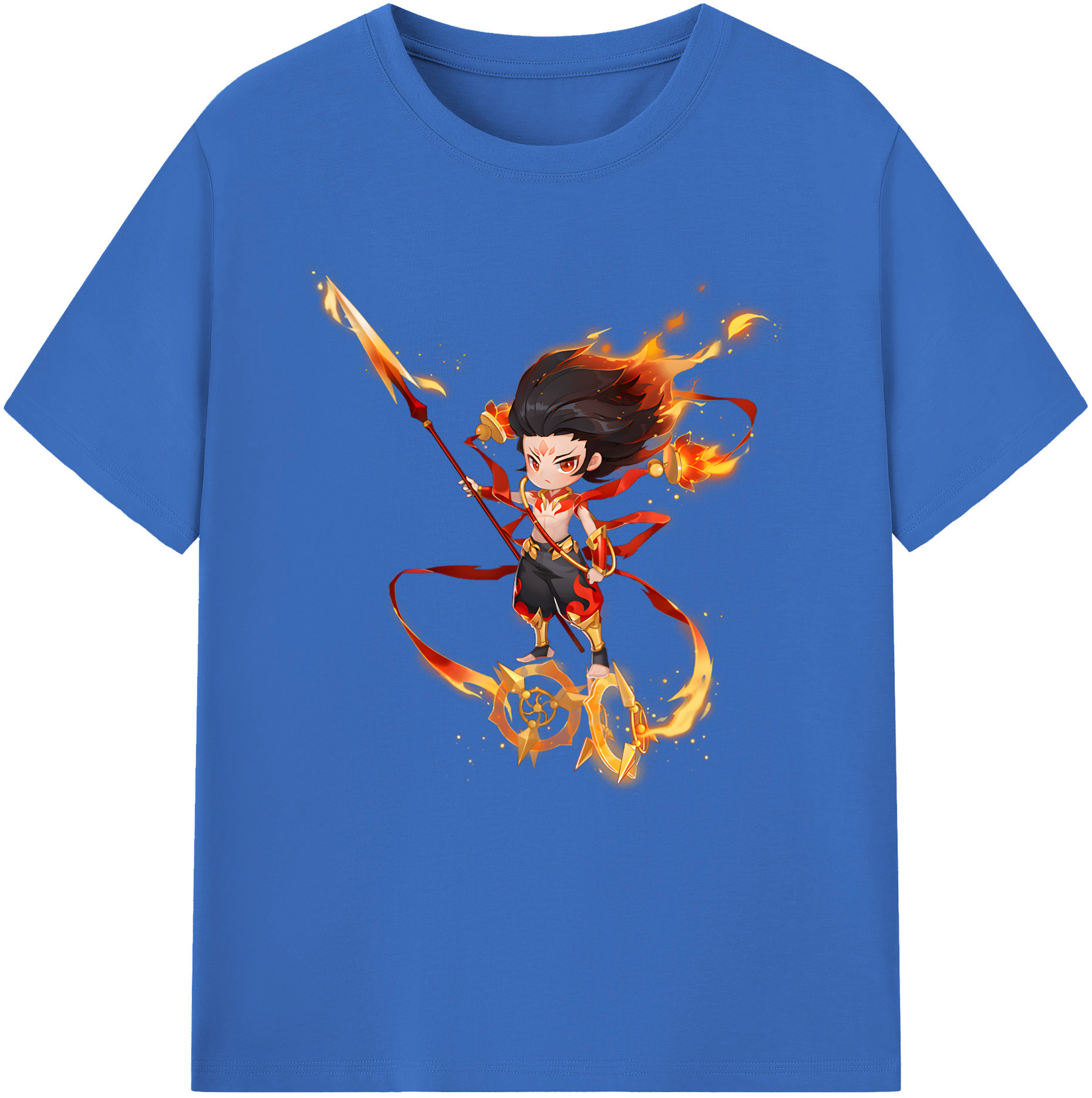 （画像用） Ne Zha 2 ナタ 魔童の大暴れ 綿100％半袖Tシャツ（フロントプリント）