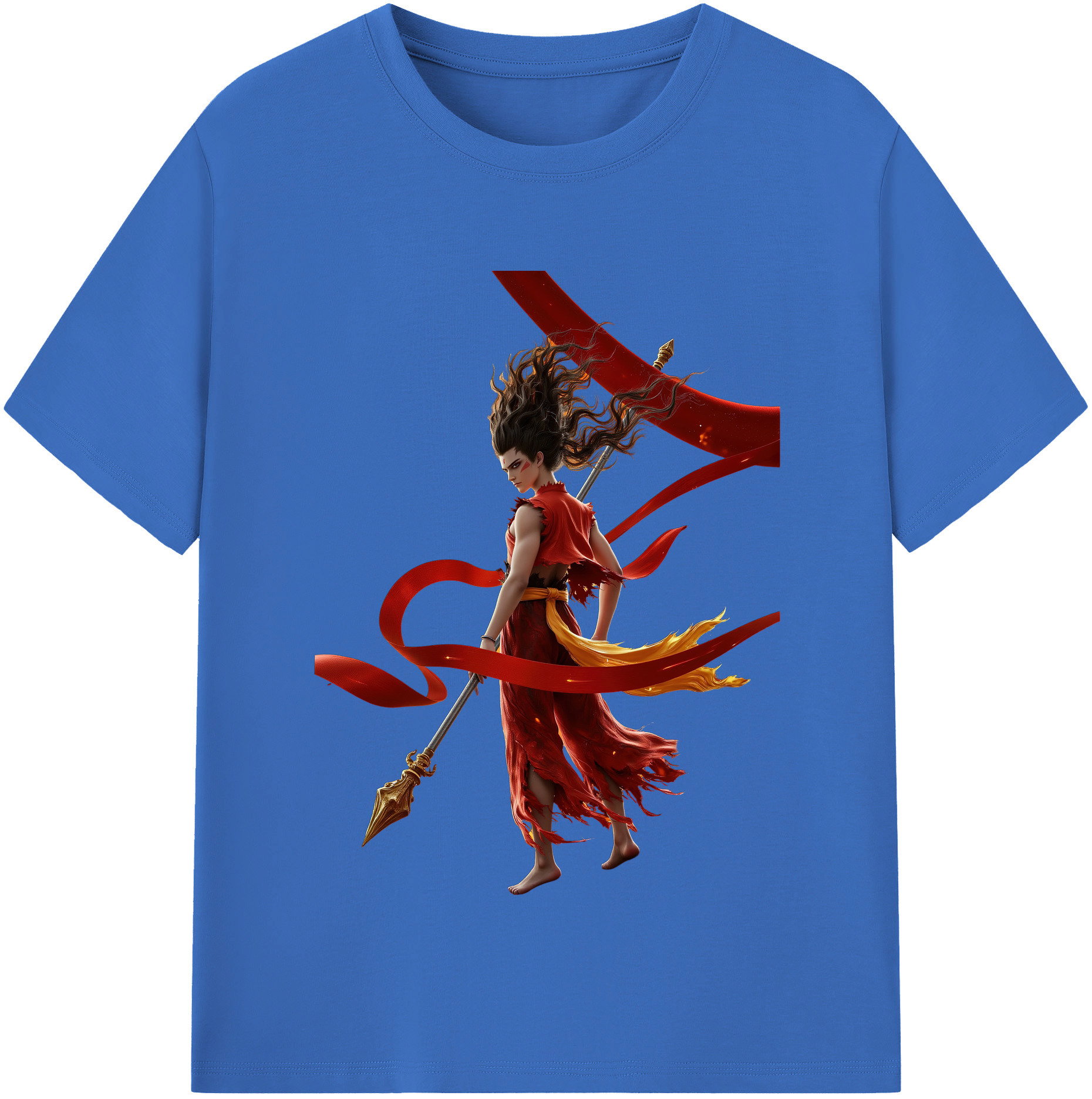 （画像用） Ne Zha 2 ナタ 魔童の大暴れ 綿100％半袖Tシャツ（フロントプリント）