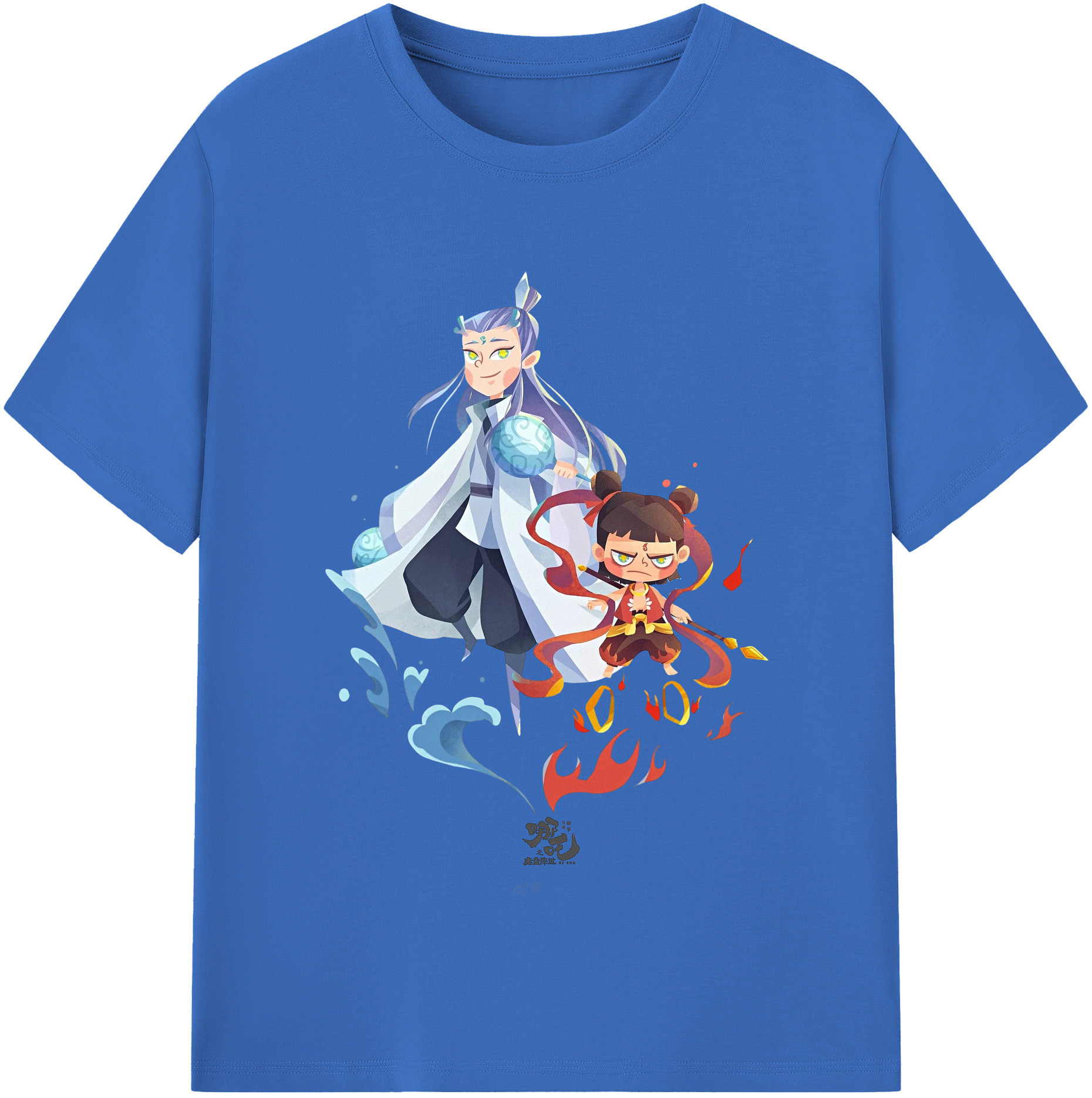 （画像用） Ne Zha 2 ナタ 魔童の大暴れ 綿100％半袖Tシャツ（フロントプリント）