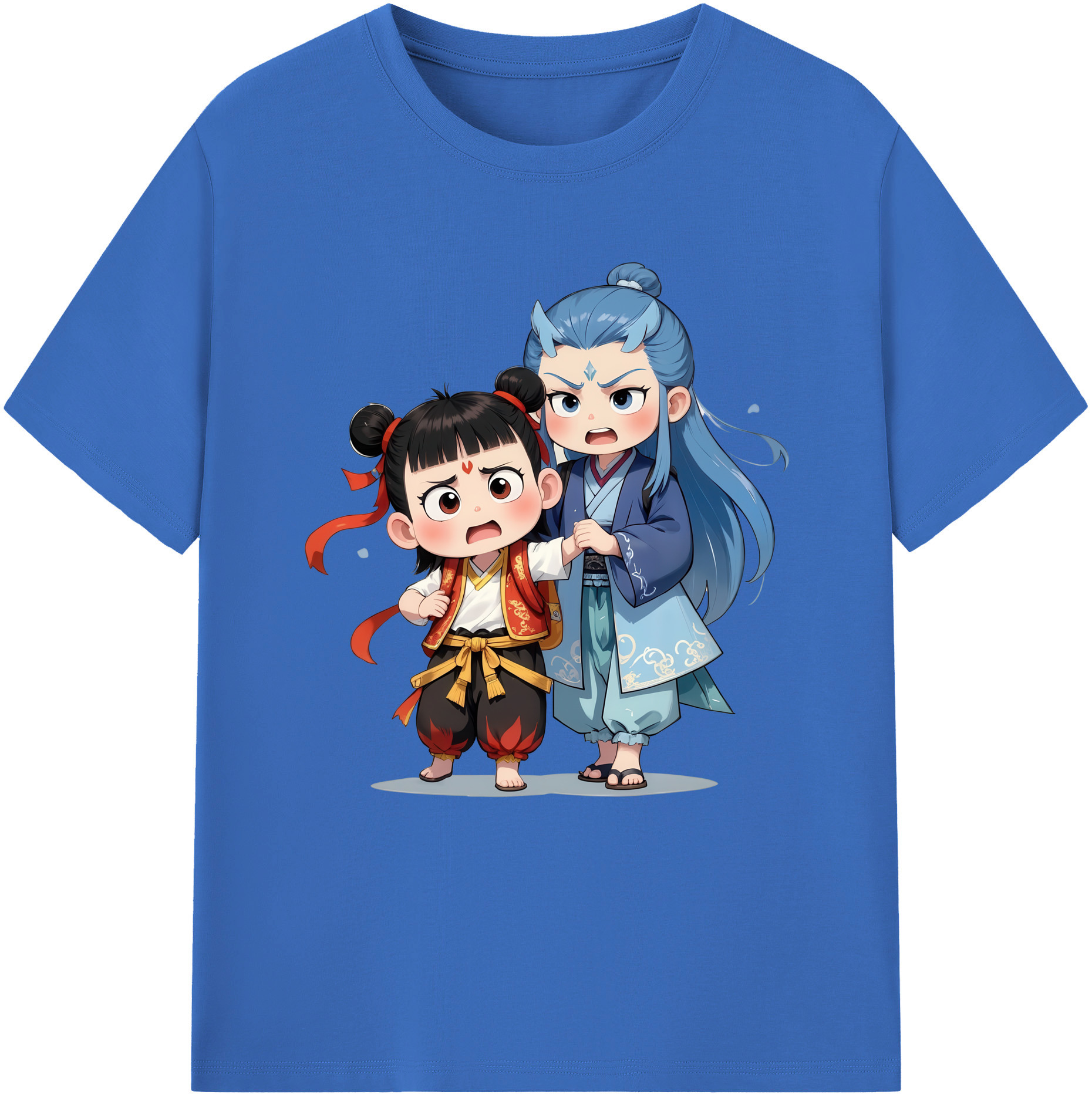 （画像用） Ne Zha 2 ナタ 魔童の大暴れ 綿100％半袖Tシャツ（フロントプリント）