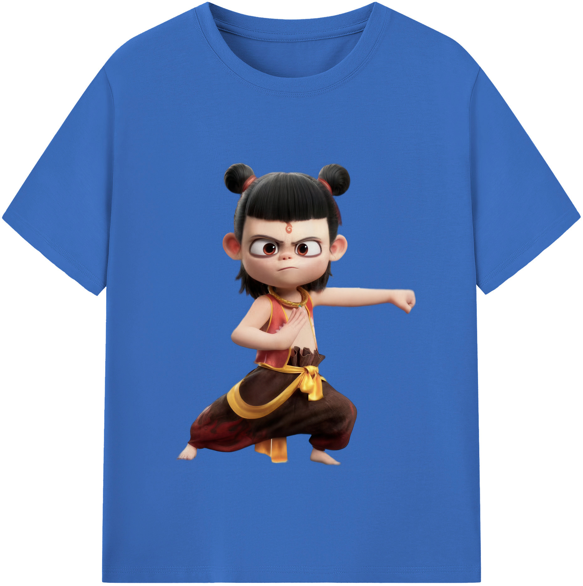 （画像用） Ne Zha 2 ナタ 魔童の大暴れ 綿100％半袖Tシャツ（フロントプリント）