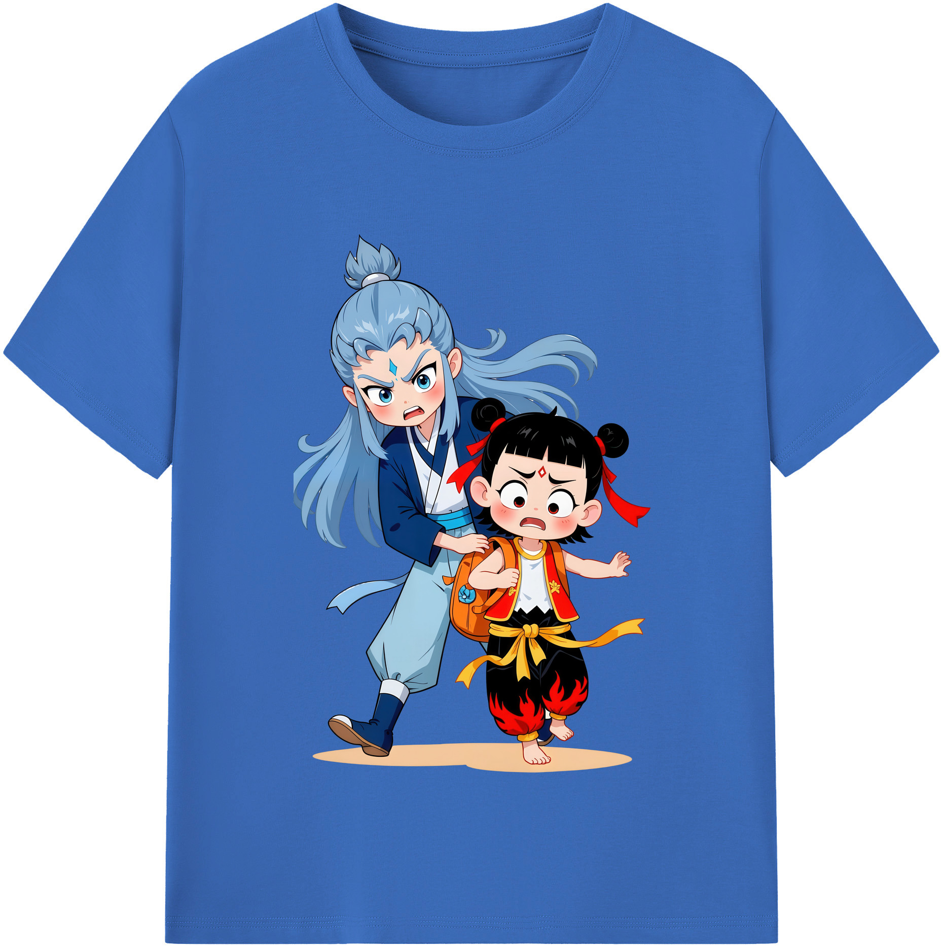 （画像用） Ne Zha 2 ナタ 魔童の大暴れ 綿100％半袖Tシャツ（フロントプリント）