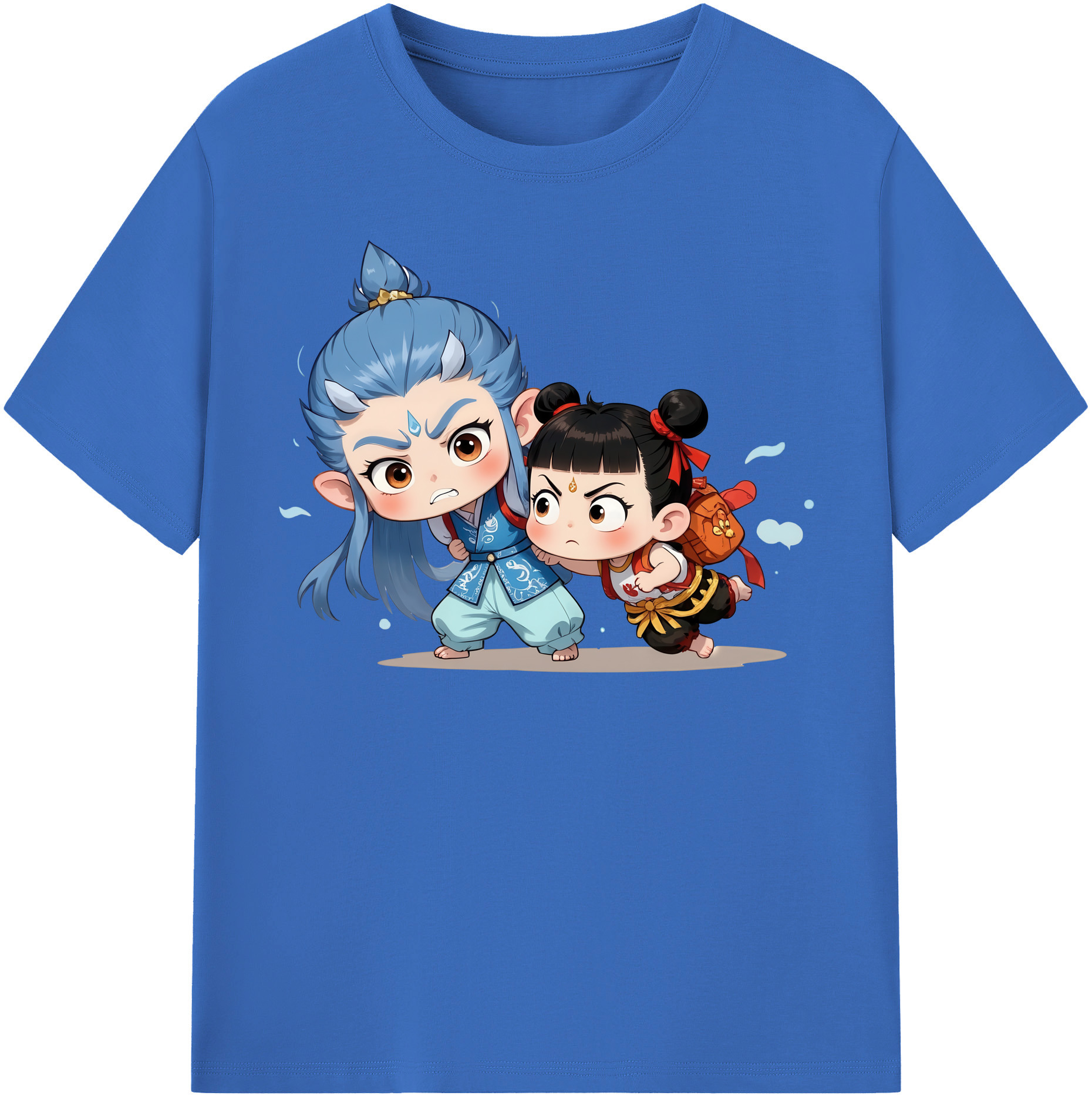 （画像用） Ne Zha 2 ナタ 魔童の大暴れ 綿100％半袖Tシャツ（フロントプリント）