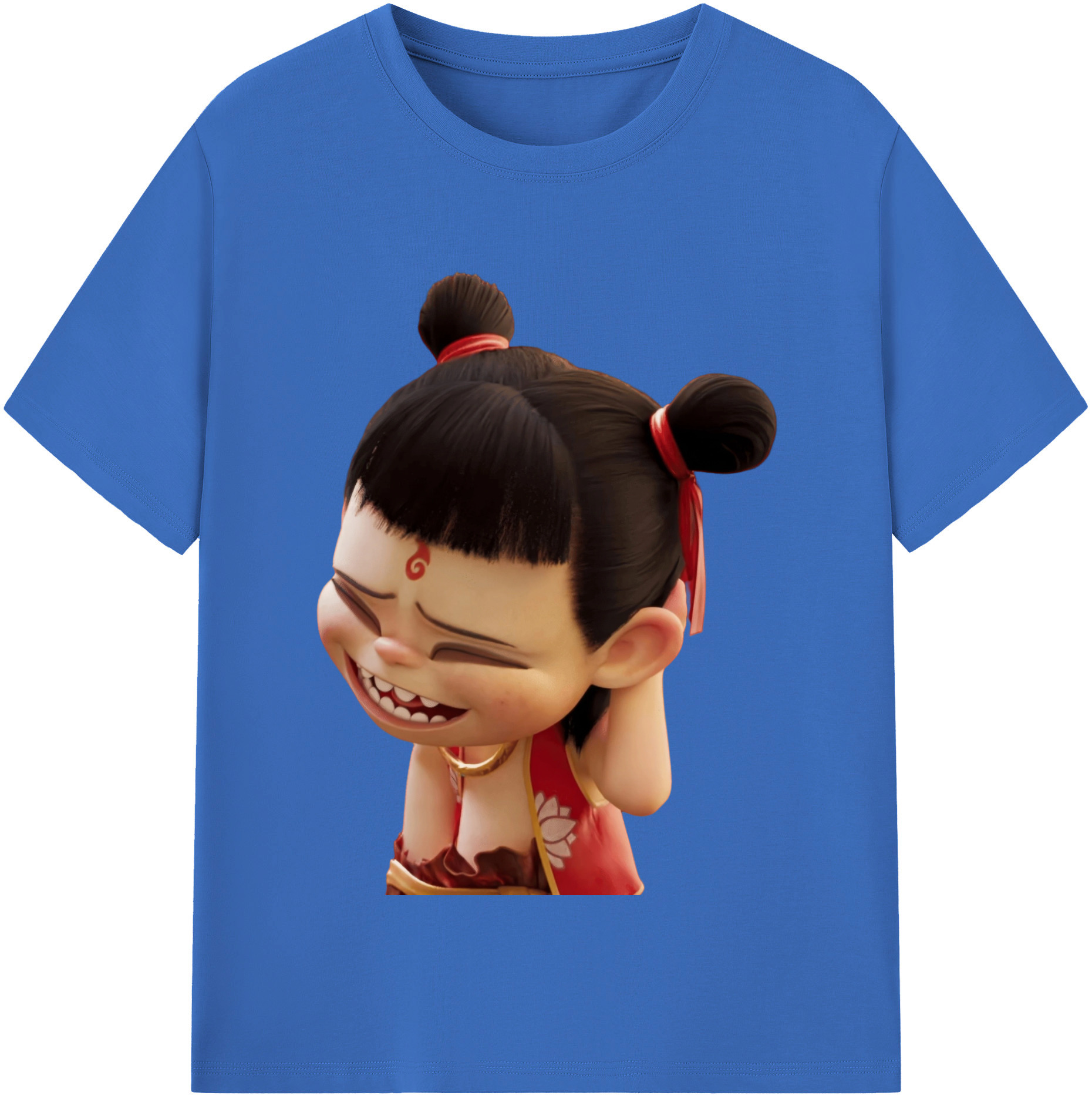 （画像用） Ne Zha 2 ナタ 魔童の大暴れ 綿100％半袖Tシャツ（フロントプリント）