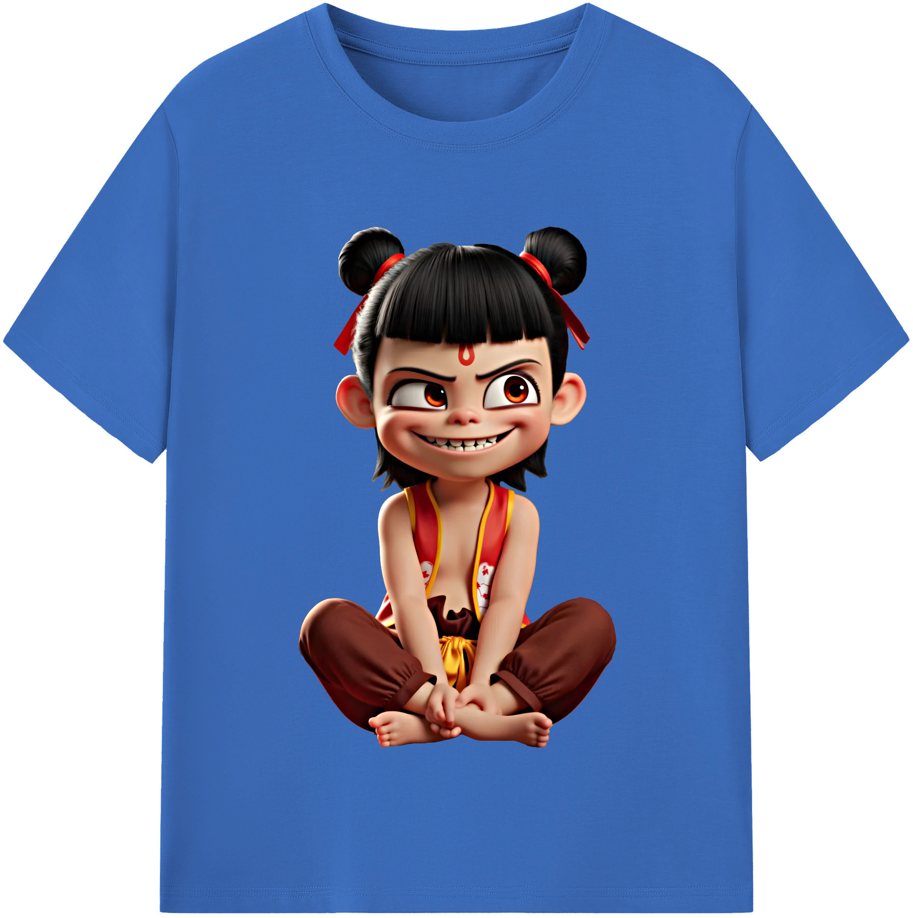（画像用） Ne Zha 2 ナタ 魔童の大暴れ 綿100％半袖Tシャツ（フロントプリント）