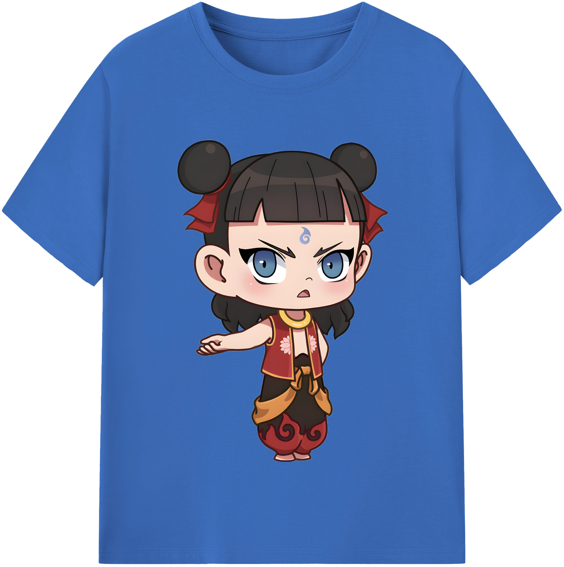 （画像用） Ne Zha 2 ナタ 魔童の大暴れ 綿100％半袖Tシャツ（フロントプリント）