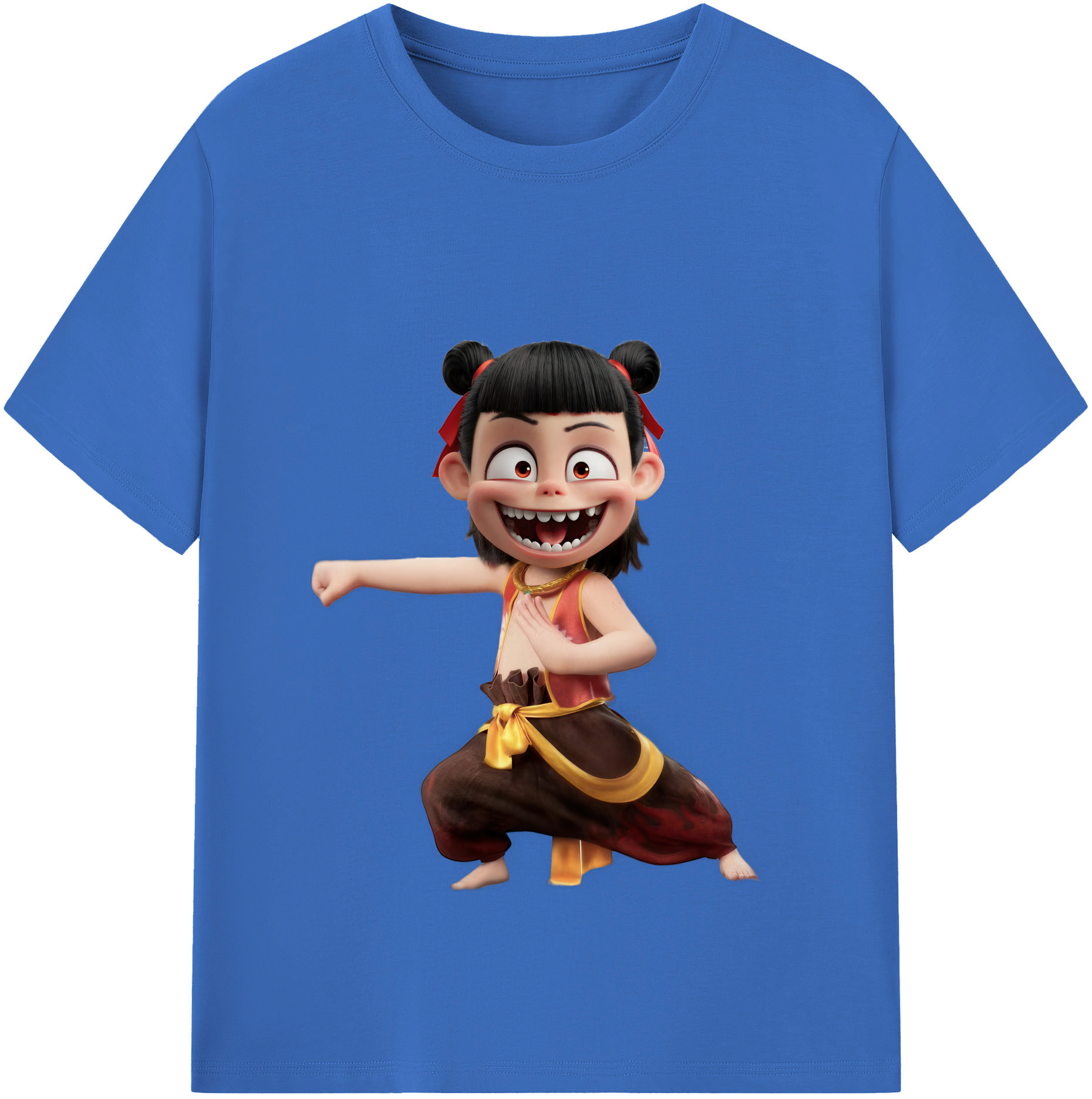 （画像用） Ne Zha 2 ナタ 魔童の大暴れ 綿100％半袖Tシャツ（フロントプリント）