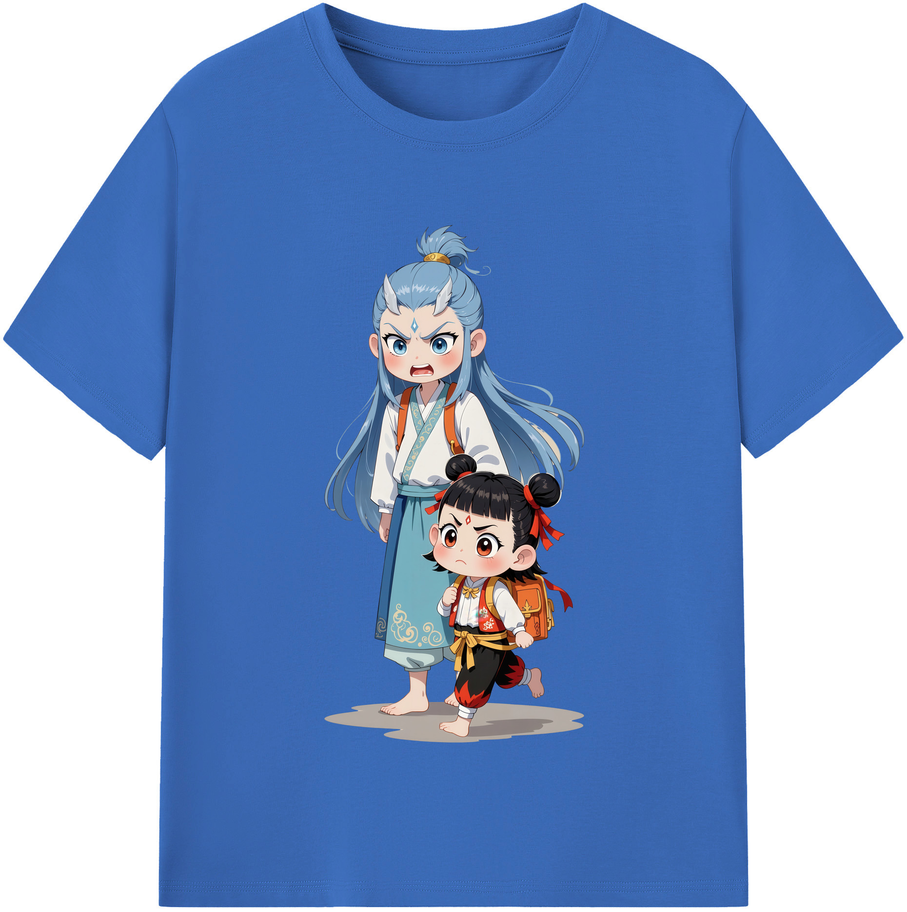 （画像用） Ne Zha 2 ナタ 魔童の大暴れ 綿100％半袖Tシャツ（フロントプリント）