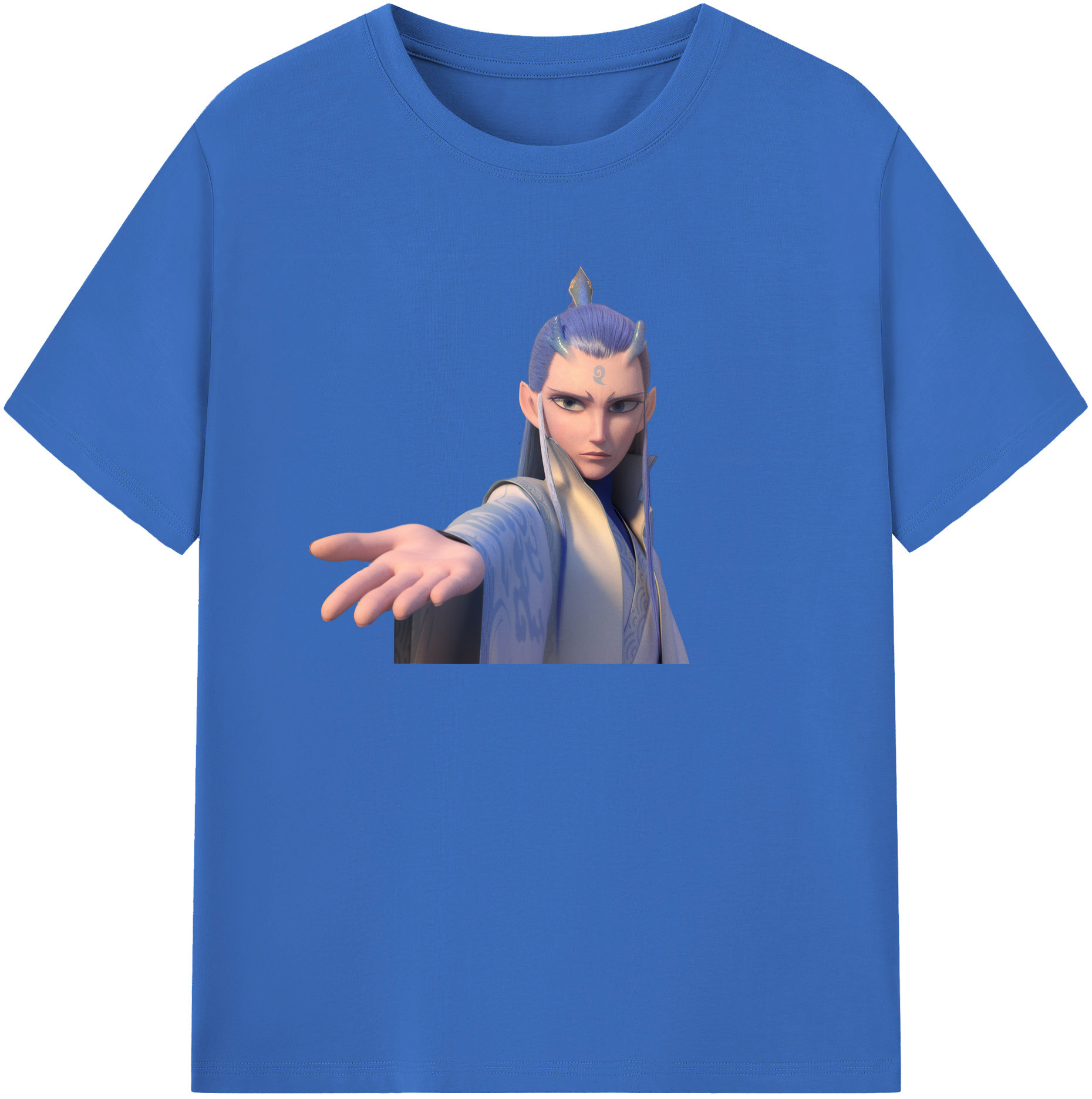 （画像用） Ne Zha 2 ナタ 魔童の大暴れ 綿100％半袖Tシャツ（フロントプリント）