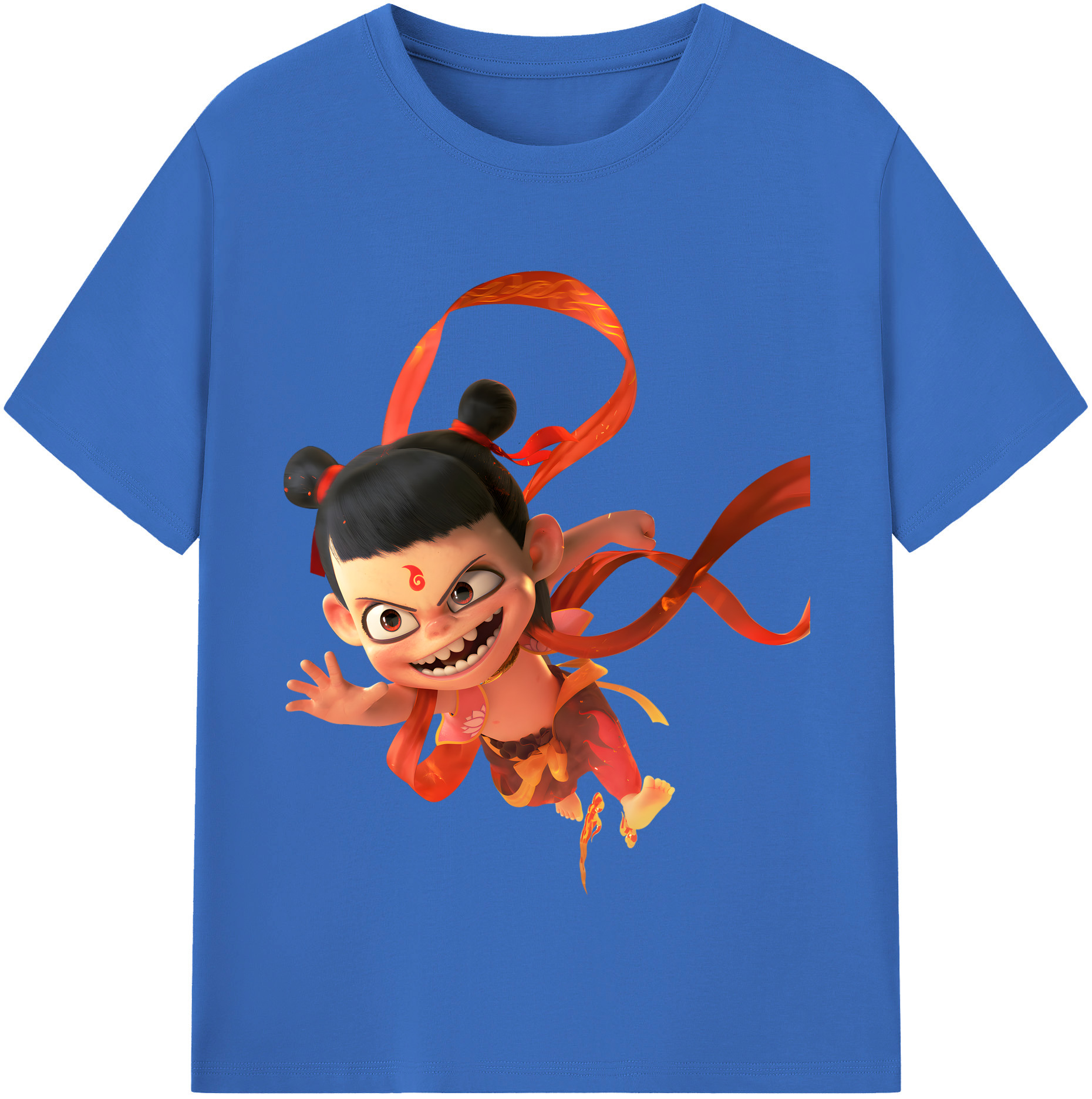 （画像用） Ne Zha 2 ナタ 魔童の大暴れ 綿100％半袖Tシャツ（フロントプリント）