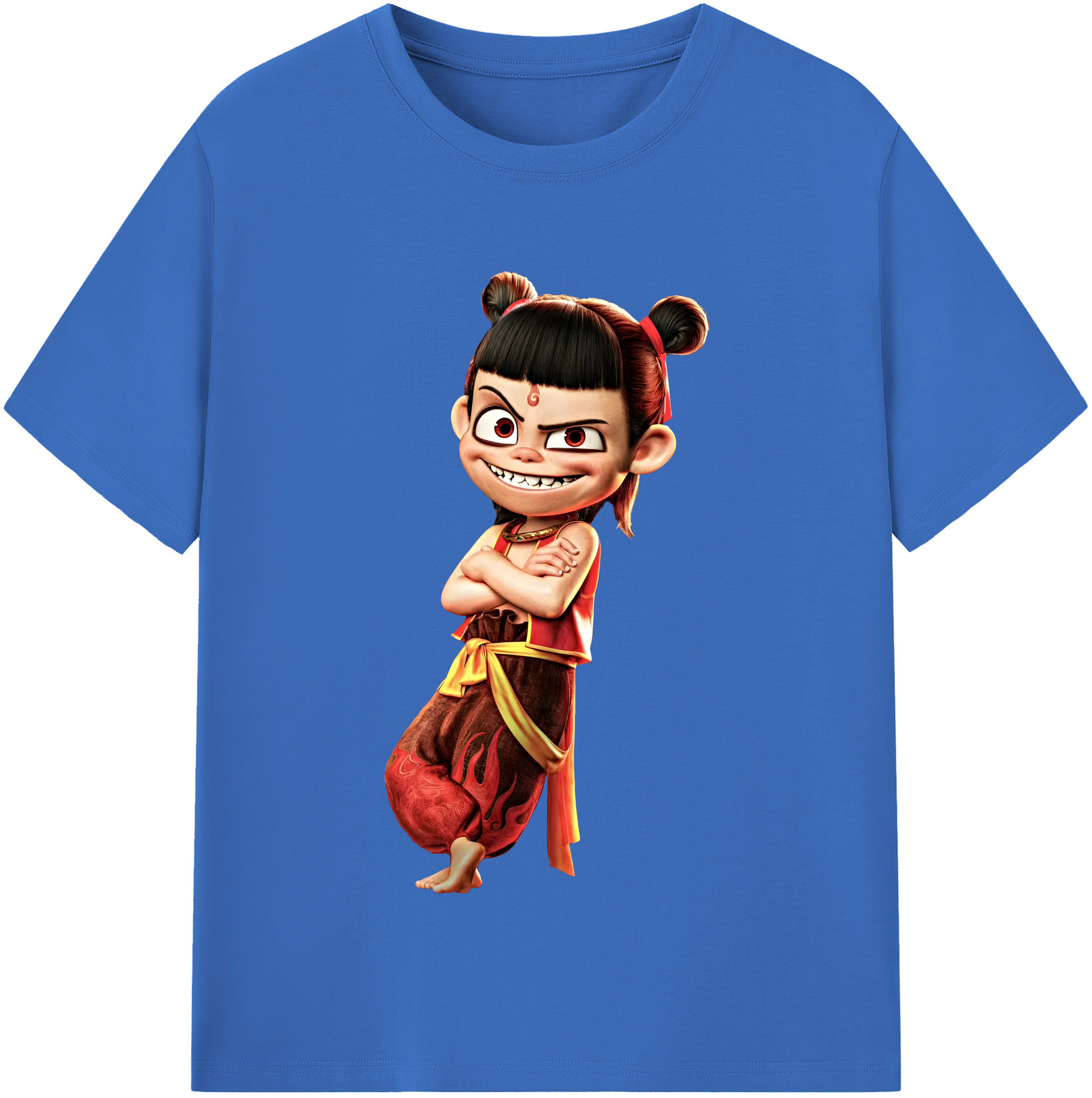 （画像用） Ne Zha 2 ナタ 魔童の大暴れ 綿100％半袖Tシャツ（フロントプリント）