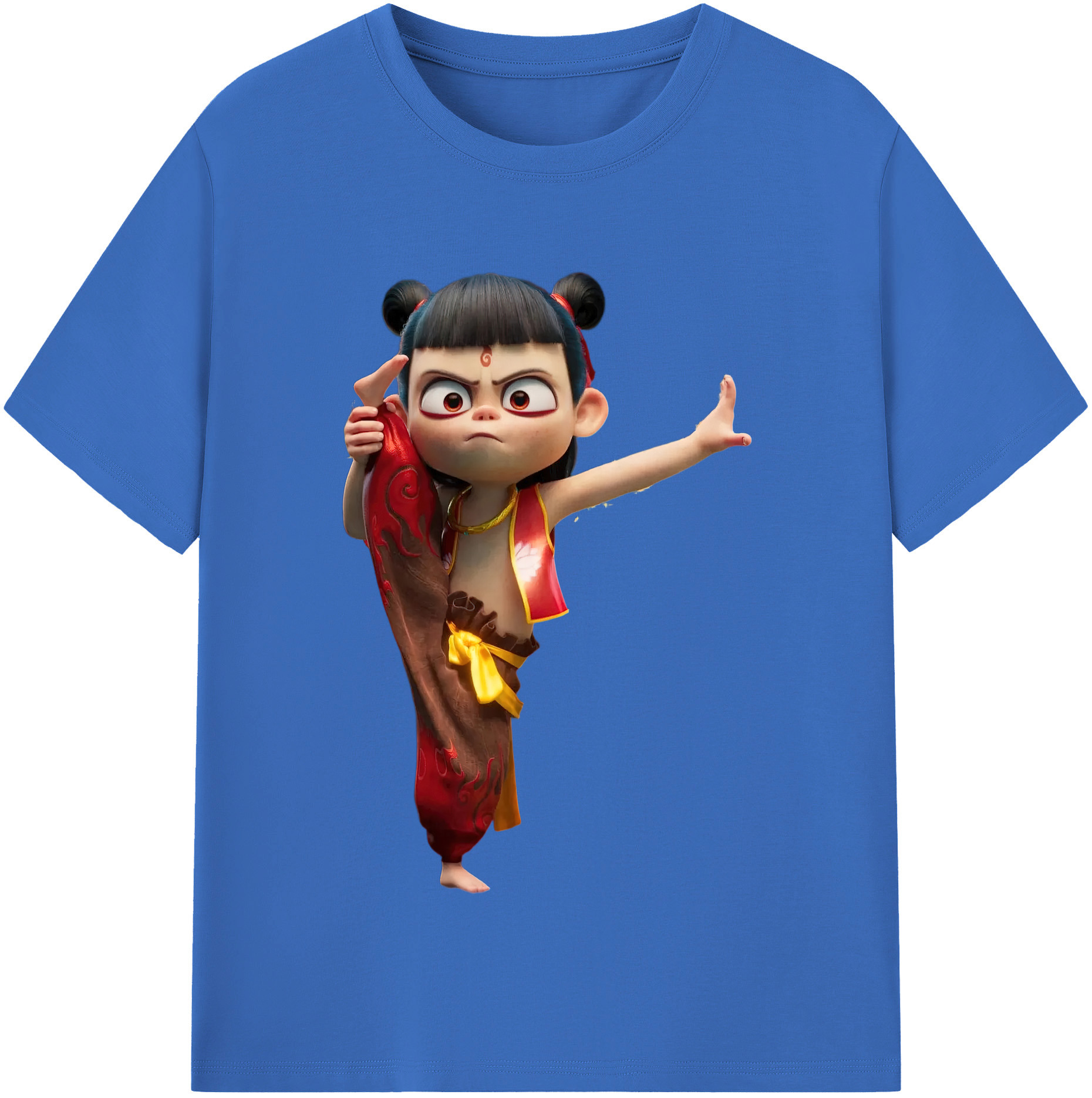 （画像用） Ne Zha 2 ナタ 魔童の大暴れ 綿100％半袖Tシャツ（フロントプリント）
