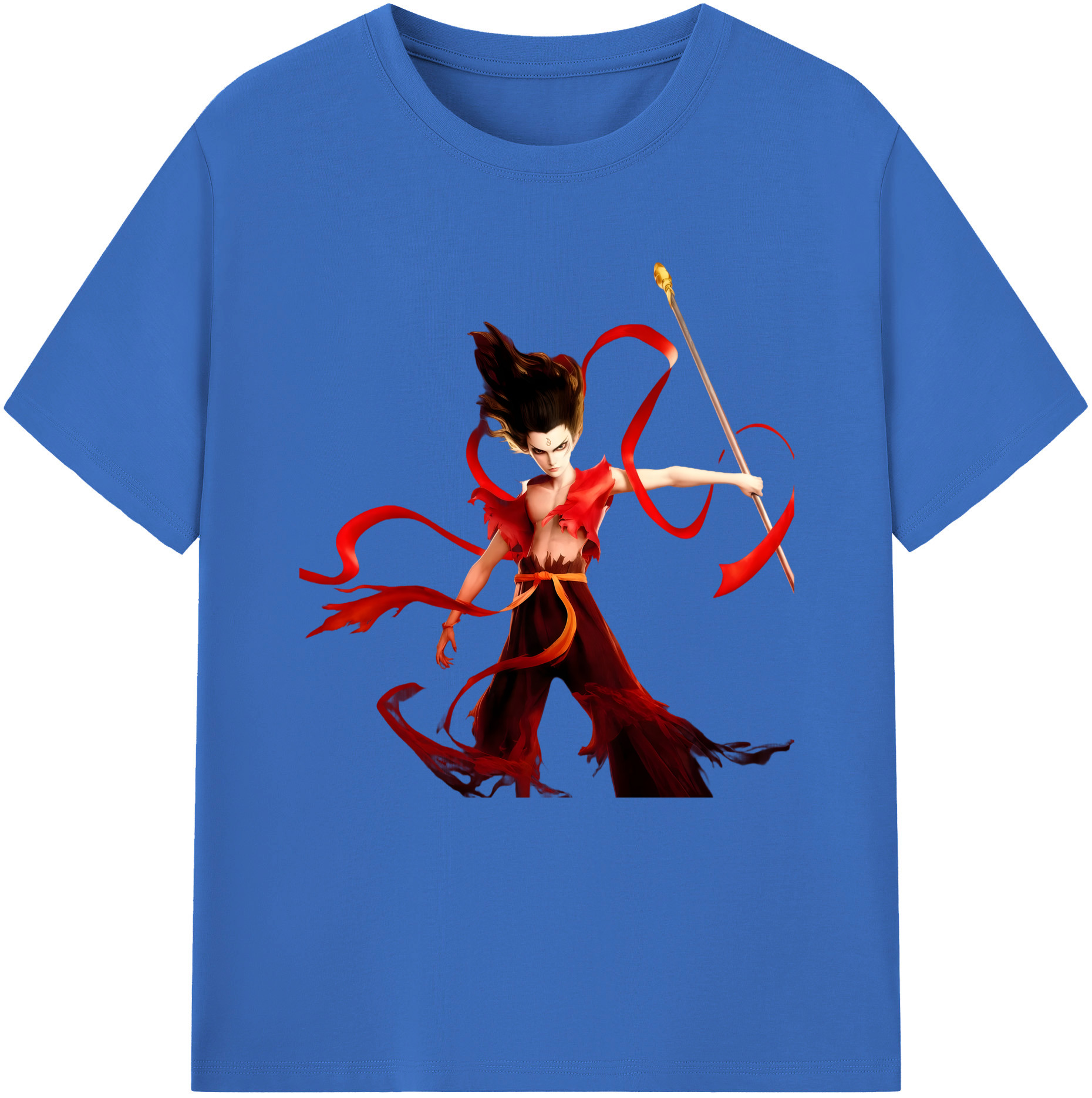 （画像用） Ne Zha 2 ナタ 魔童の大暴れ 綿100％半袖Tシャツ（フロントプリント）
