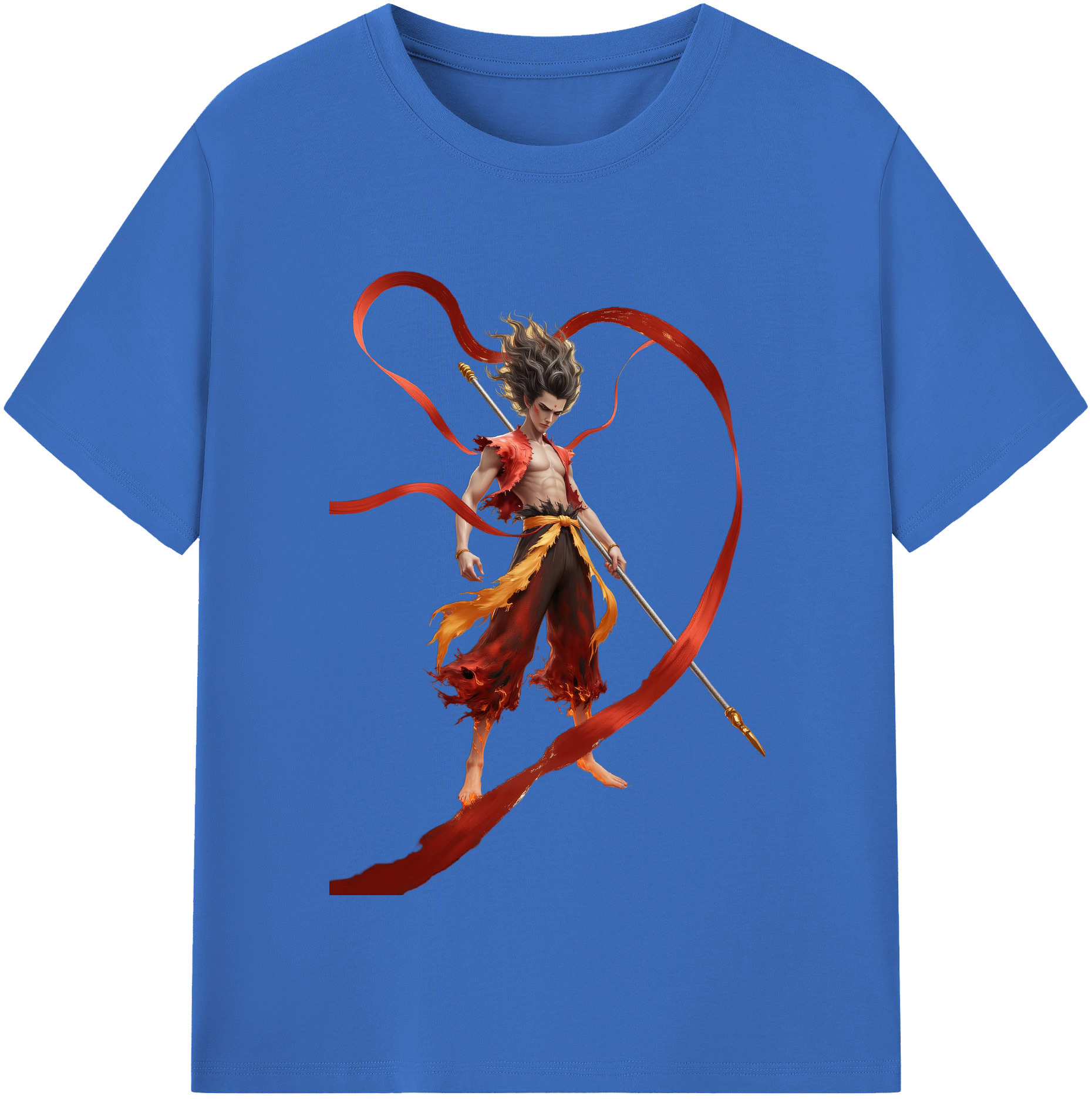 （画像用） Ne Zha 2 ナタ 魔童の大暴れ 綿100％半袖Tシャツ（フロントプリント）