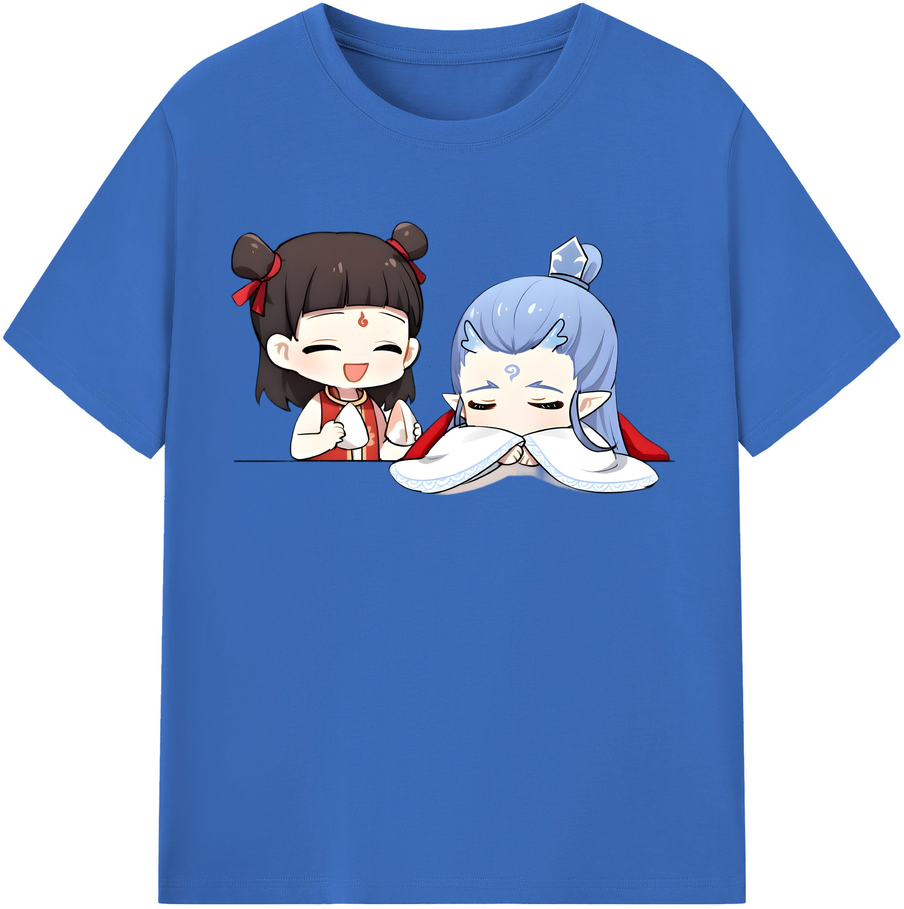 （画像用） Ne Zha 2 ナタ 魔童の大暴れ 綿100％半袖Tシャツ（フロントプリント）