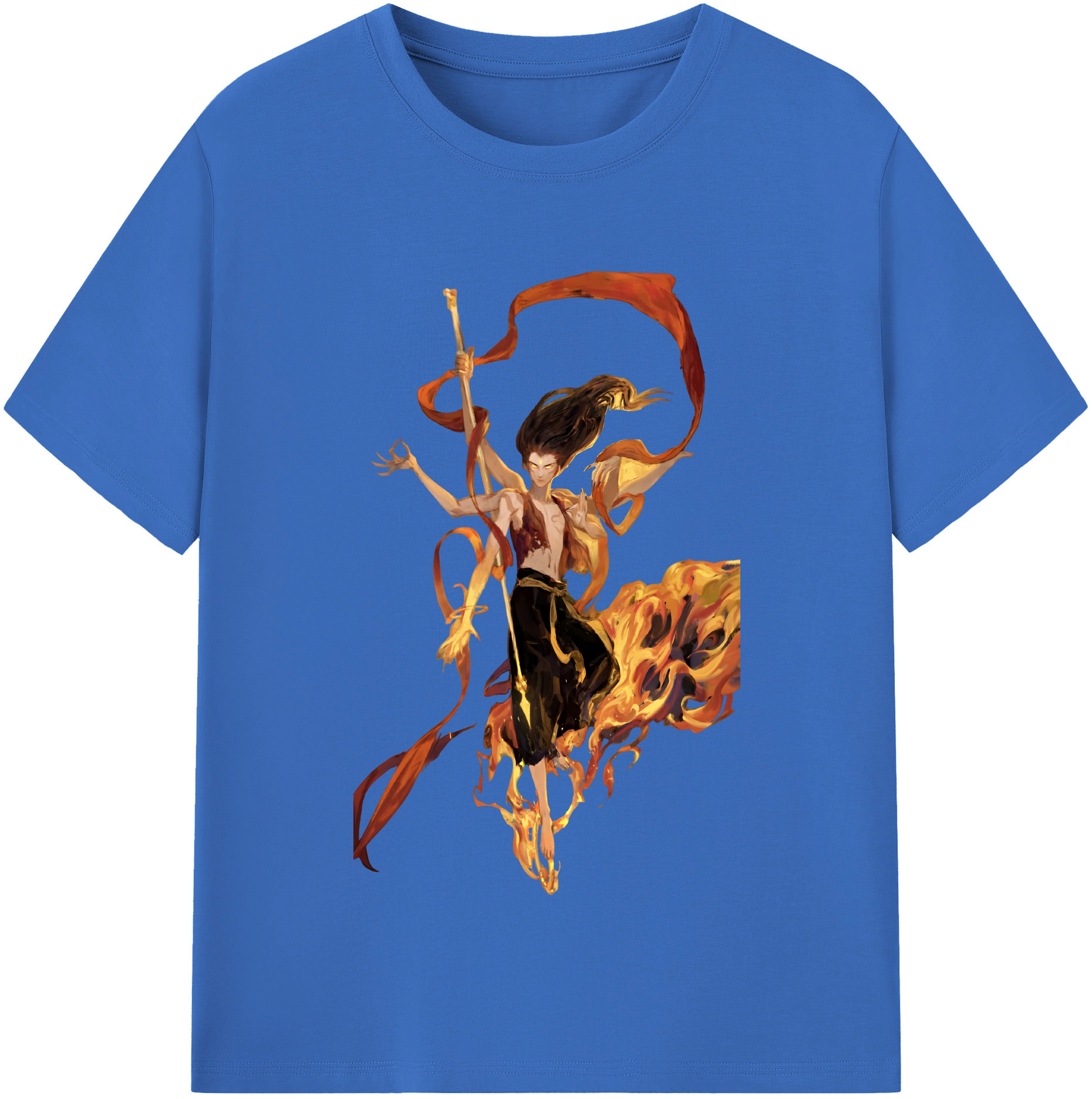 （画像用） Ne Zha 2 ナタ 魔童の大暴れ 綿100％半袖Tシャツ（フロントプリント）