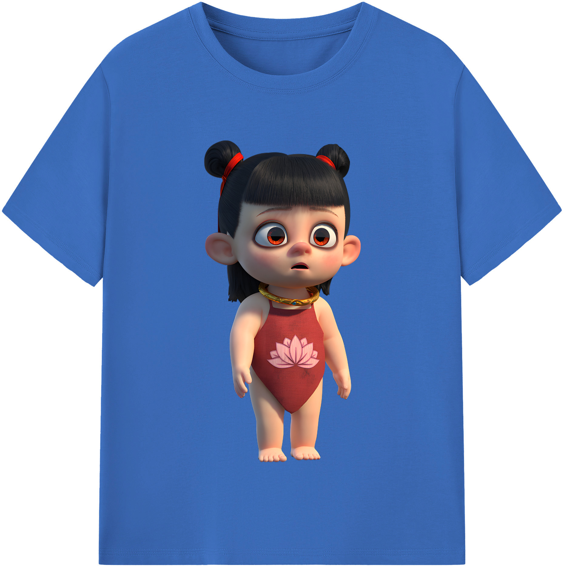 （画像用） Ne Zha 2 ナタ 魔童の大暴れ 綿100％半袖Tシャツ（フロントプリント）