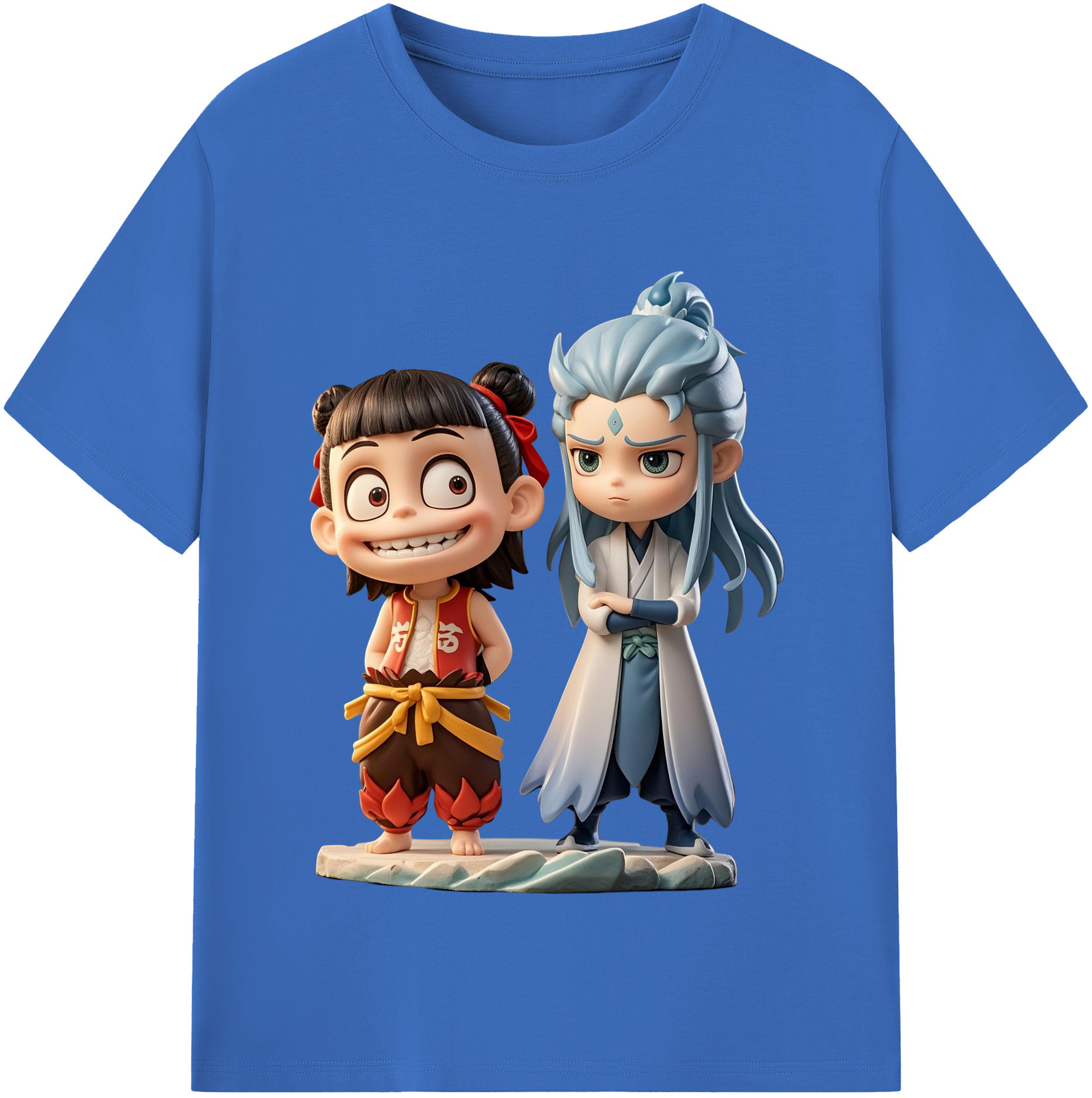 （画像用） Ne Zha 2 ナタ 魔童の大暴れ 綿100％半袖Tシャツ（フロントプリント）