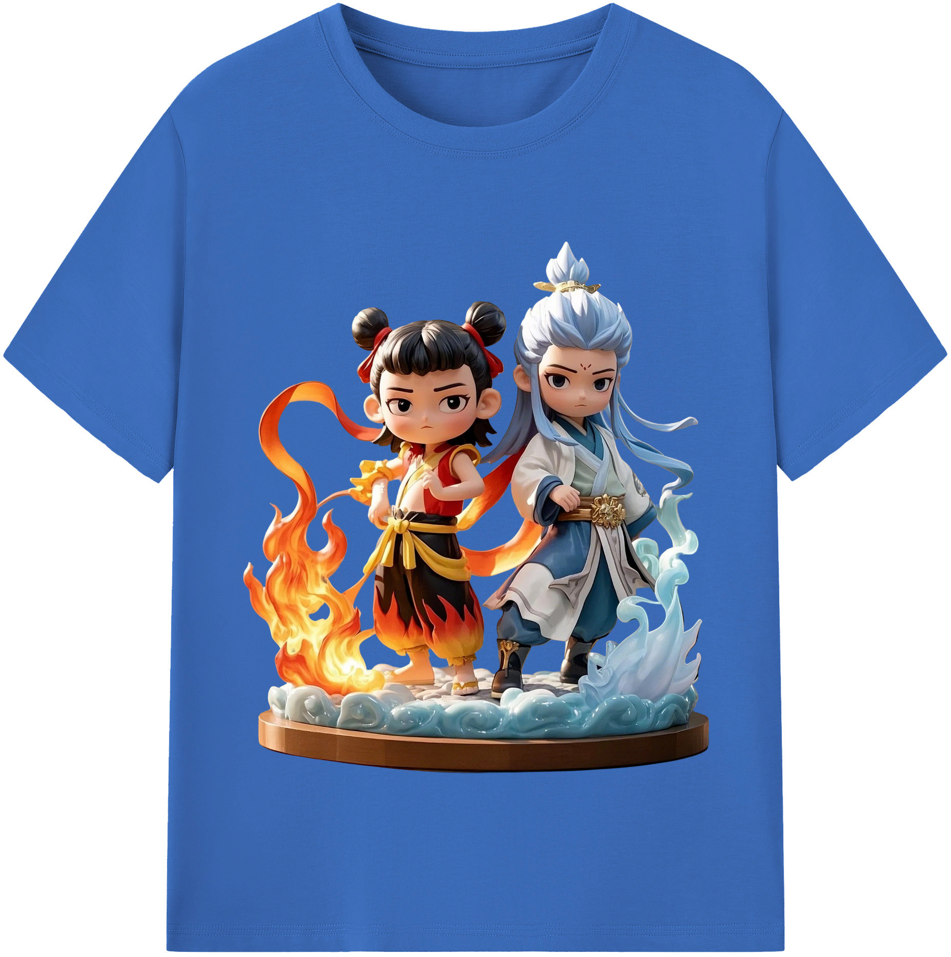 （画像用） Ne Zha 2 ナタ 魔童の大暴れ 綿100％半袖Tシャツ（フロントプリント）