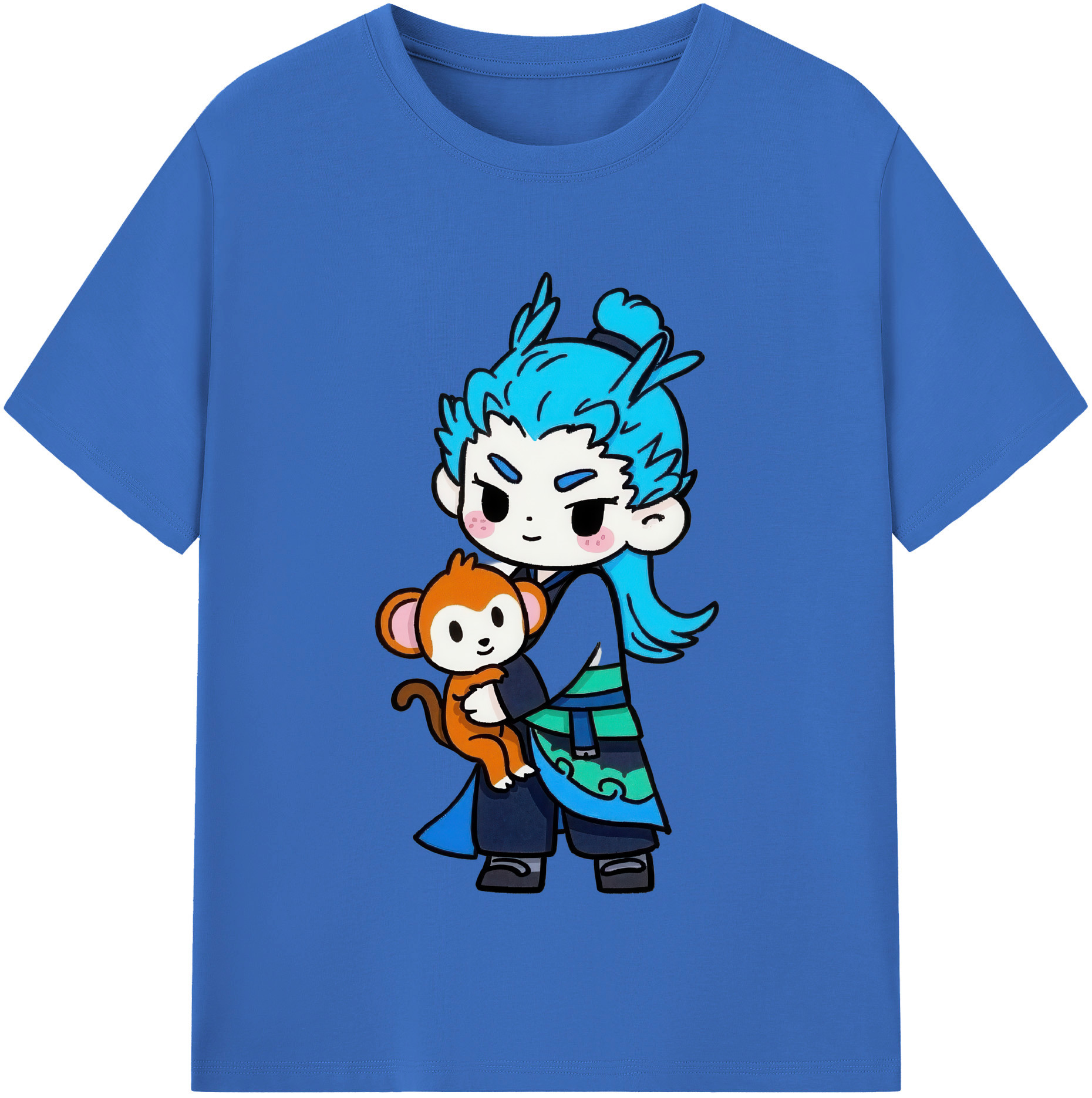 （画像用） Ne Zha 2 ナタ 魔童の大暴れ 綿100％半袖Tシャツ（フロントプリント）