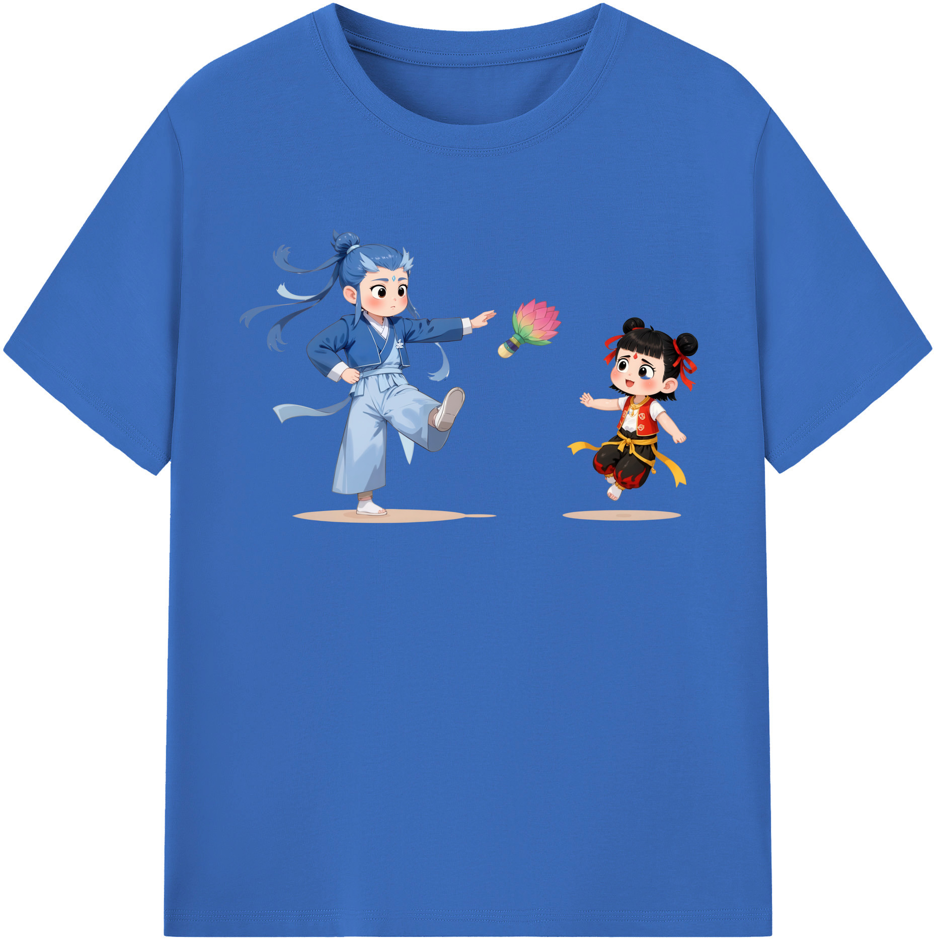 （画像用） Ne Zha 2 ナタ 魔童の大暴れ 綿100％半袖Tシャツ（フロントプリント）