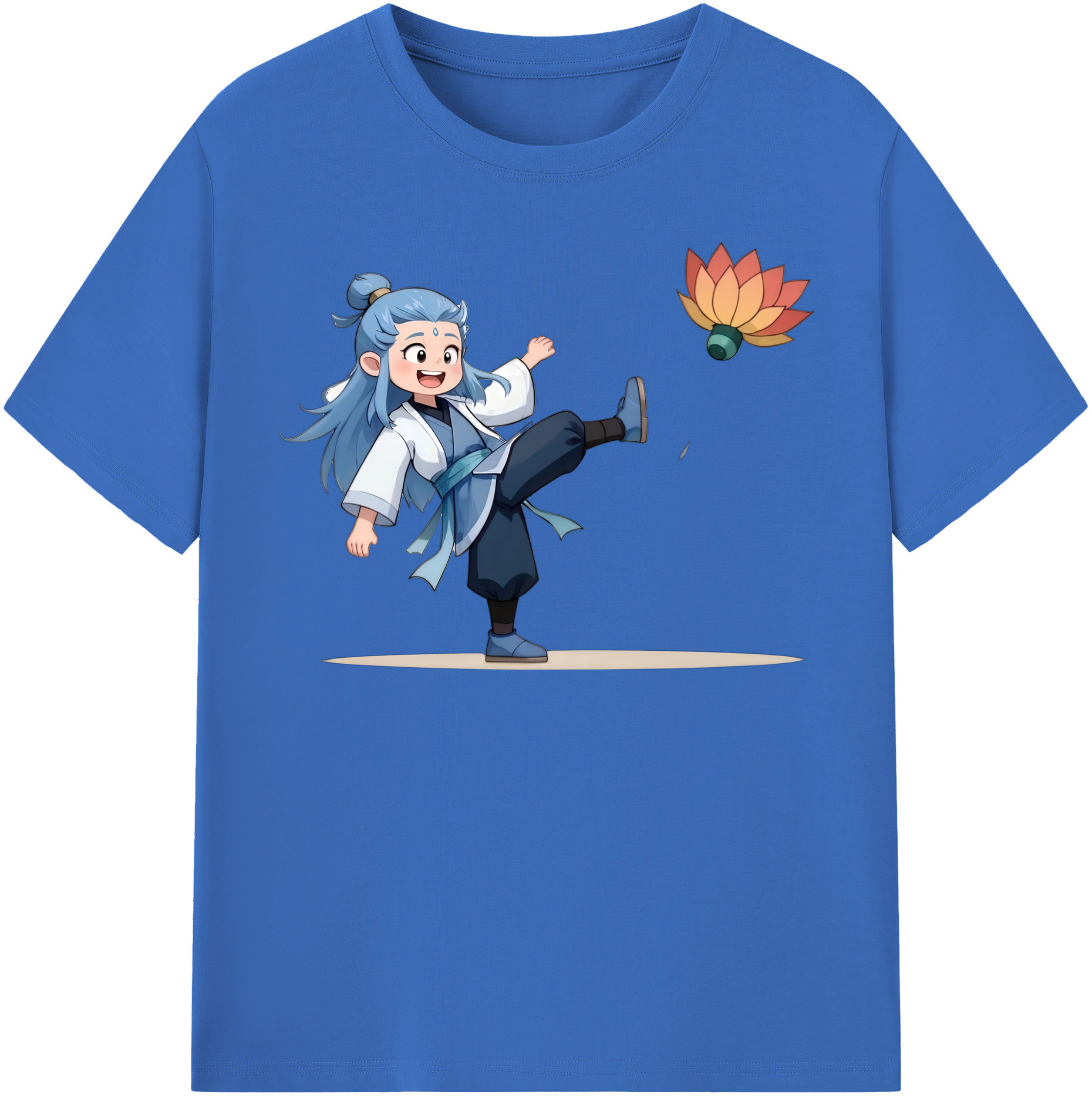 （画像用） Ne Zha 2 ナタ 魔童の大暴れ 綿100％半袖Tシャツ（フロントプリント）