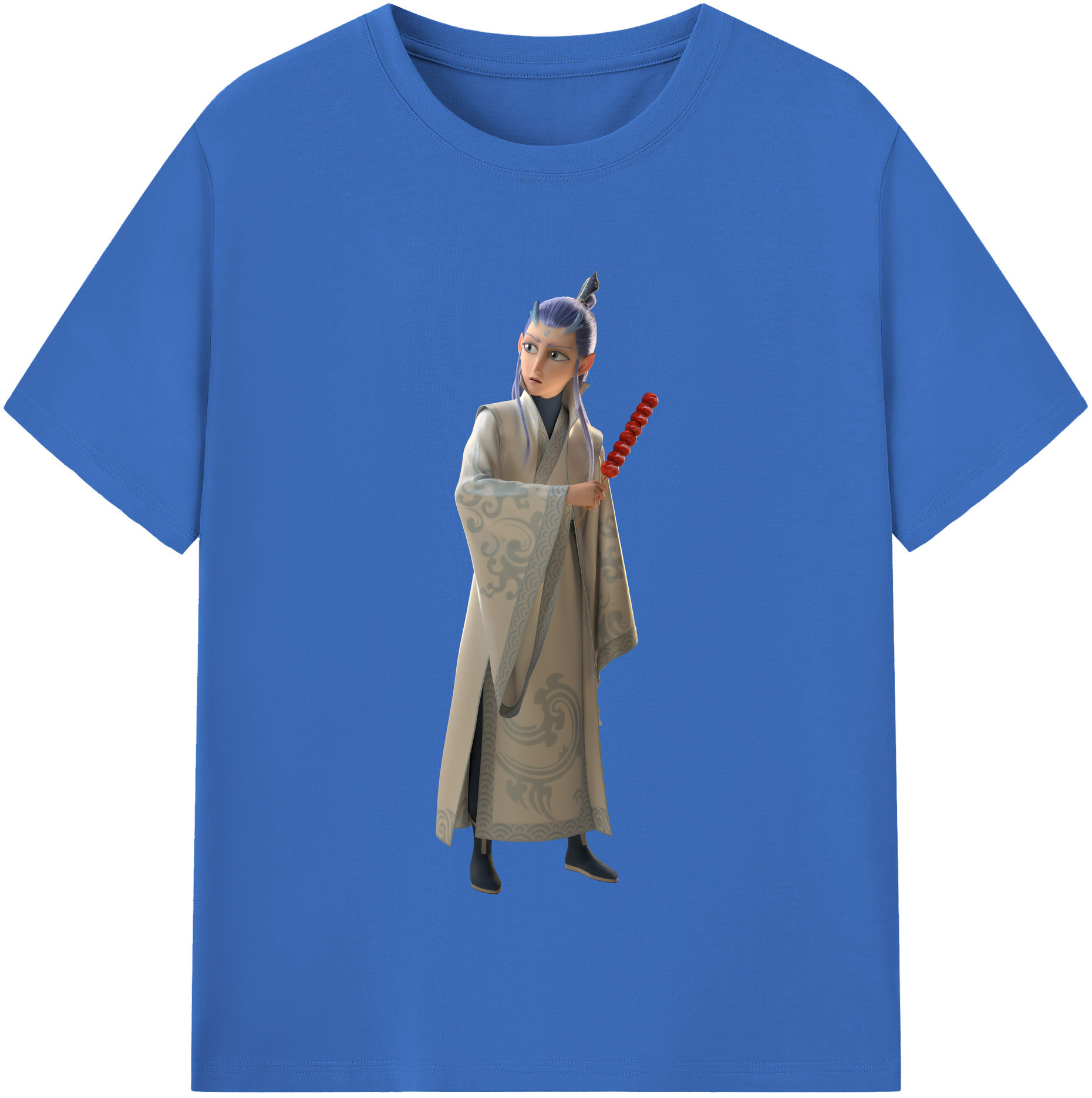 （画像用） Ne Zha 2 ナタ 魔童の大暴れ 綿100％半袖Tシャツ（フロントプリント）
