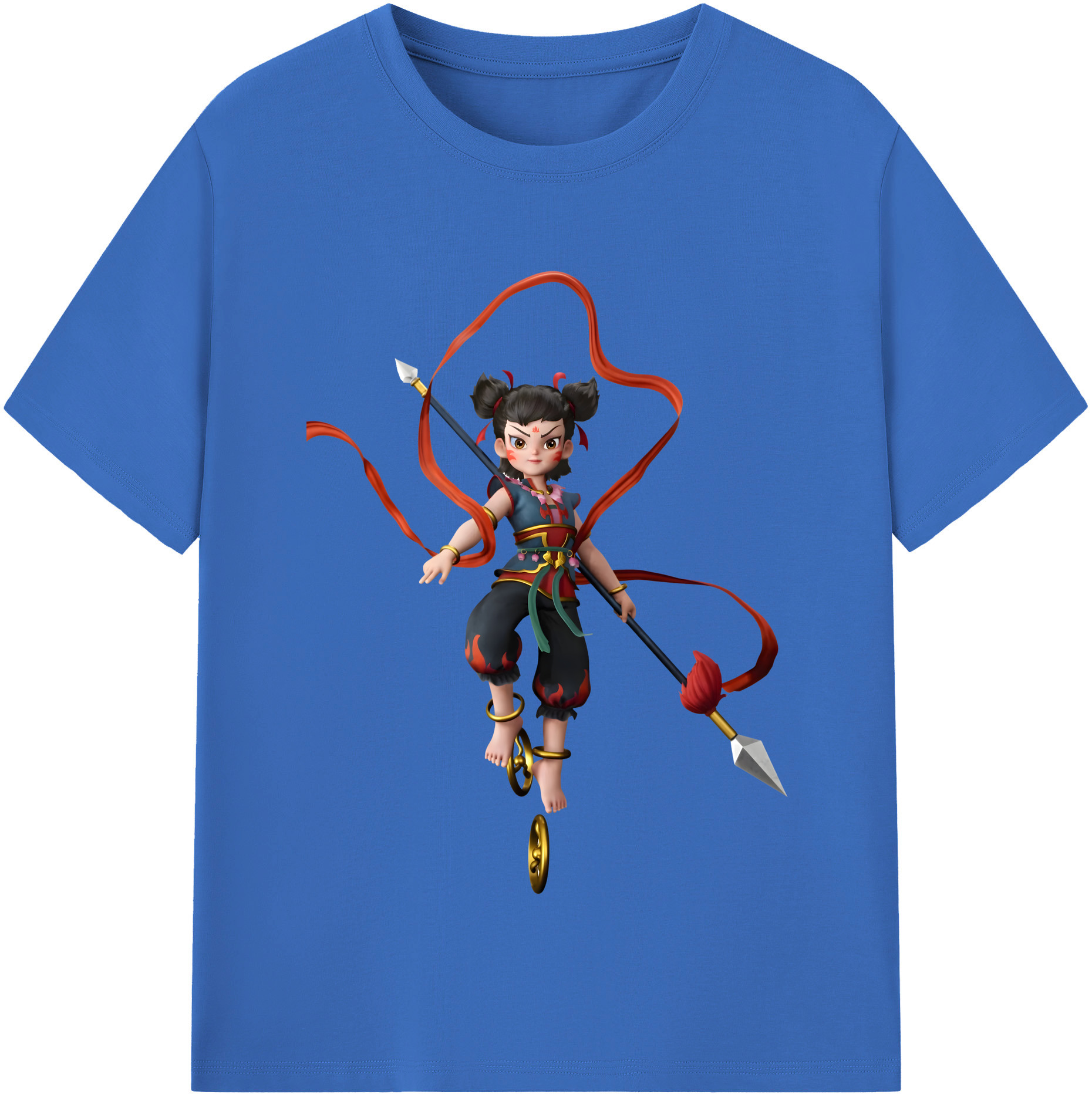 （画像用） Ne Zha 2 ナタ 魔童の大暴れ 綿100％半袖Tシャツ（フロントプリント）