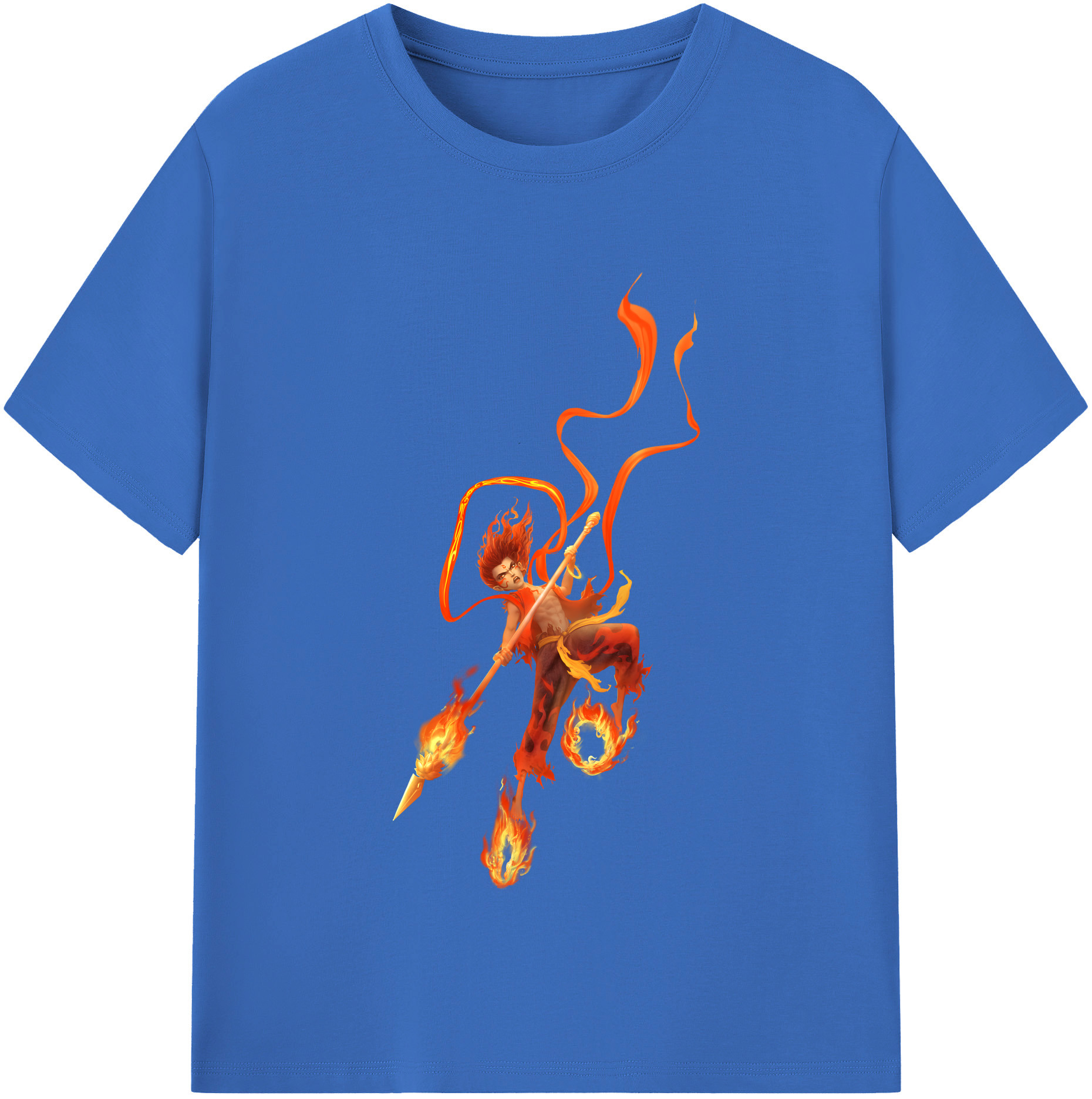 （画像用） Ne Zha 2 ナタ 魔童の大暴れ 綿100％半袖Tシャツ（フロントプリント）