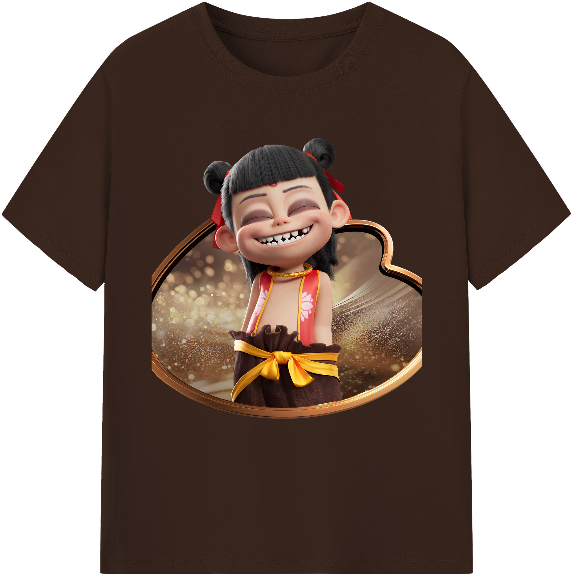 （画像用） Ne Zha 2 ナタ 魔童の大暴れ 綿100％半袖Tシャツ（フロントプリント）