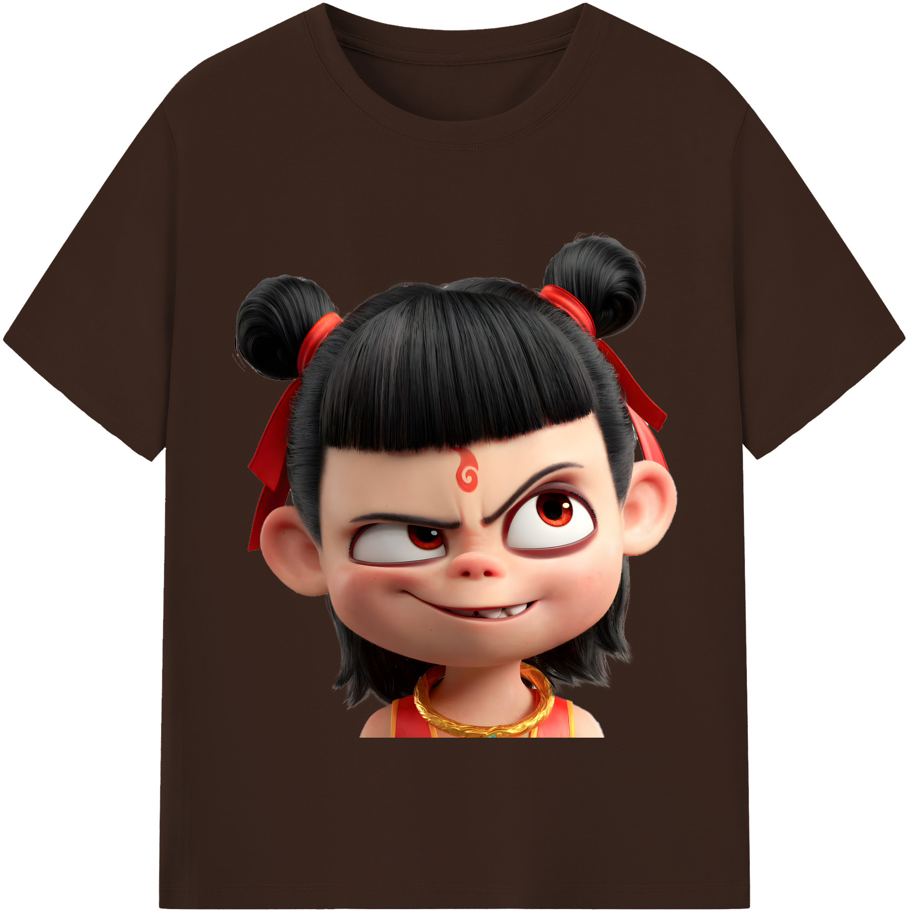 （画像用） Ne Zha 2 ナタ 魔童の大暴れ 綿100％半袖Tシャツ（フロントプリント）