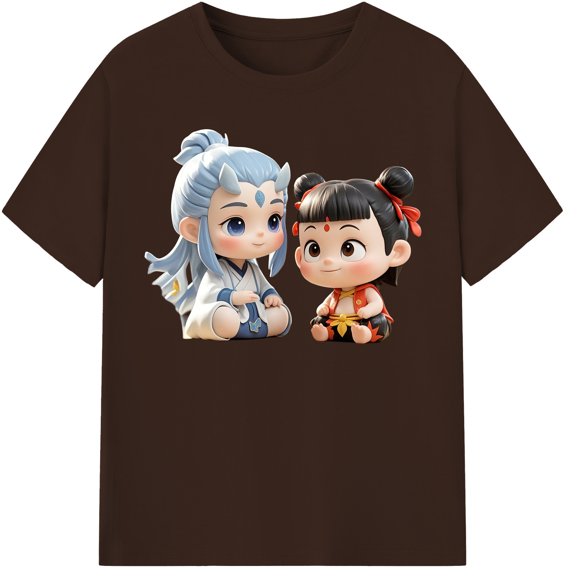 （画像用） Ne Zha 2 ナタ 魔童の大暴れ 綿100％半袖Tシャツ（フロントプリント）