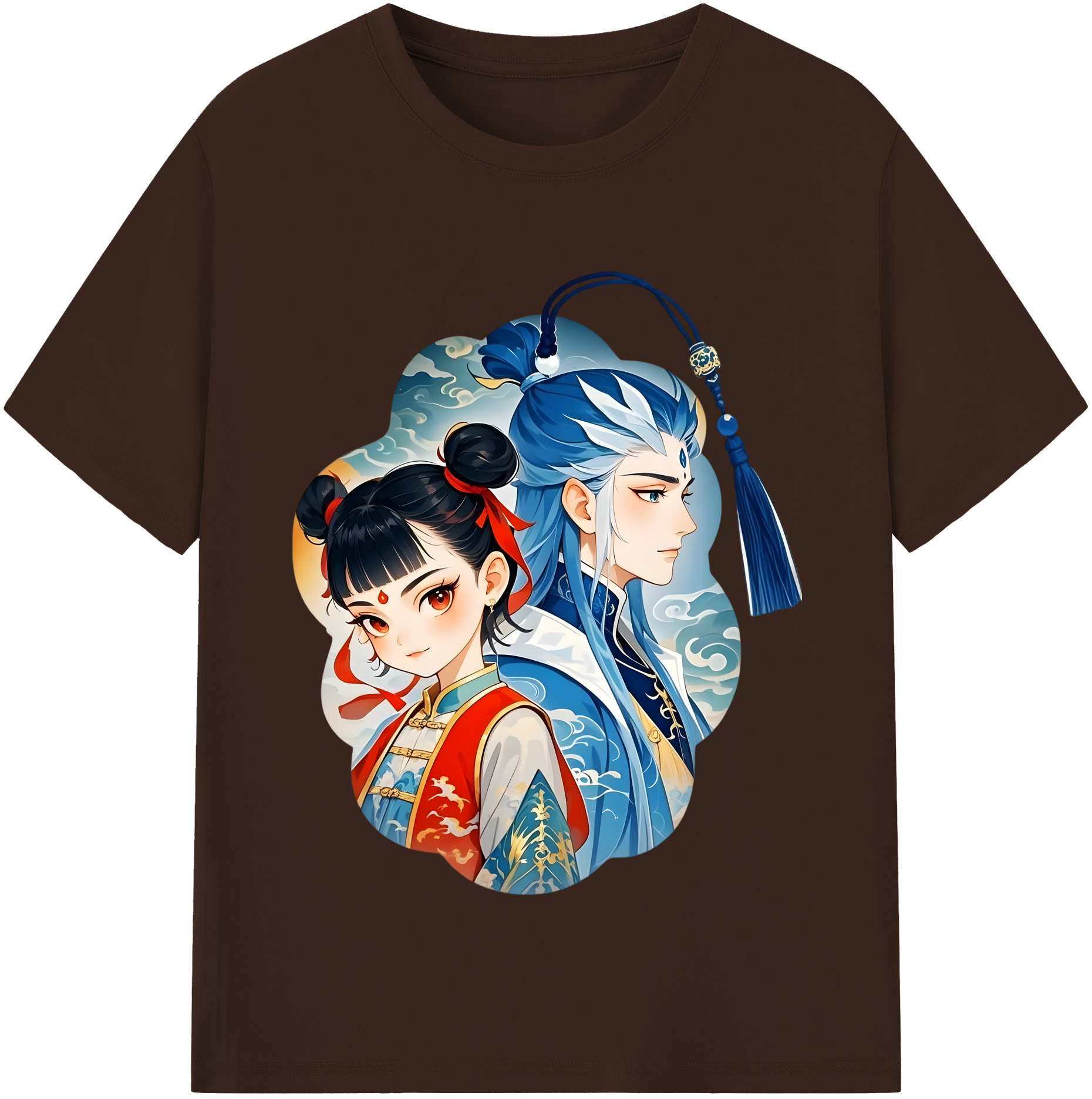 （画像用） Ne Zha 2 ナタ 魔童の大暴れ 綿100％半袖Tシャツ（フロントプリント）