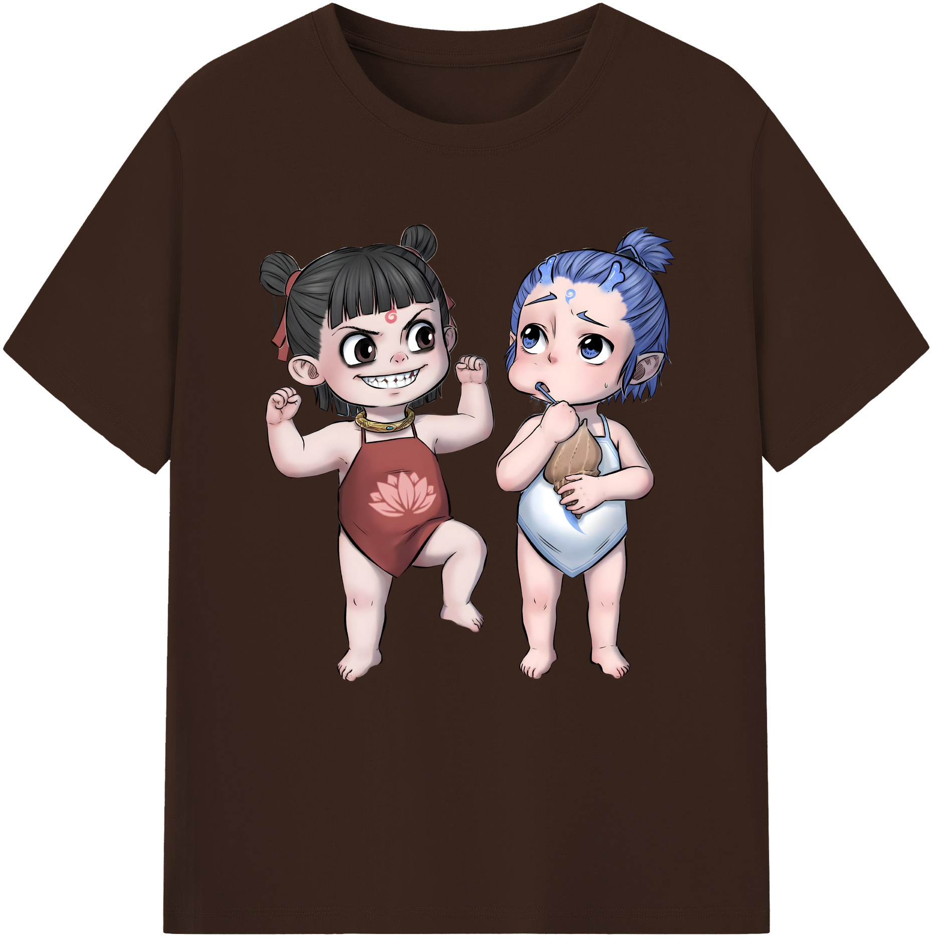 （画像用） Ne Zha 2 ナタ 魔童の大暴れ 綿100％半袖Tシャツ（フロントプリント）