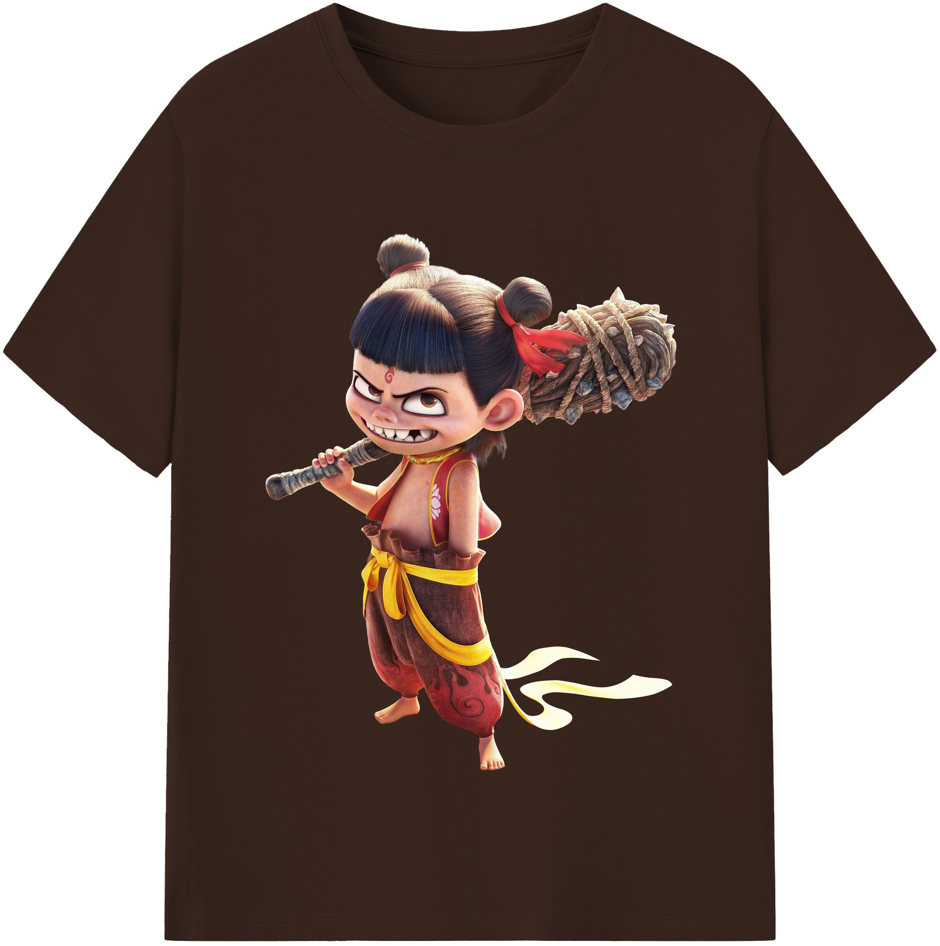 （画像用） Ne Zha 2 ナタ 魔童の大暴れ 綿100％半袖Tシャツ（フロントプリント）