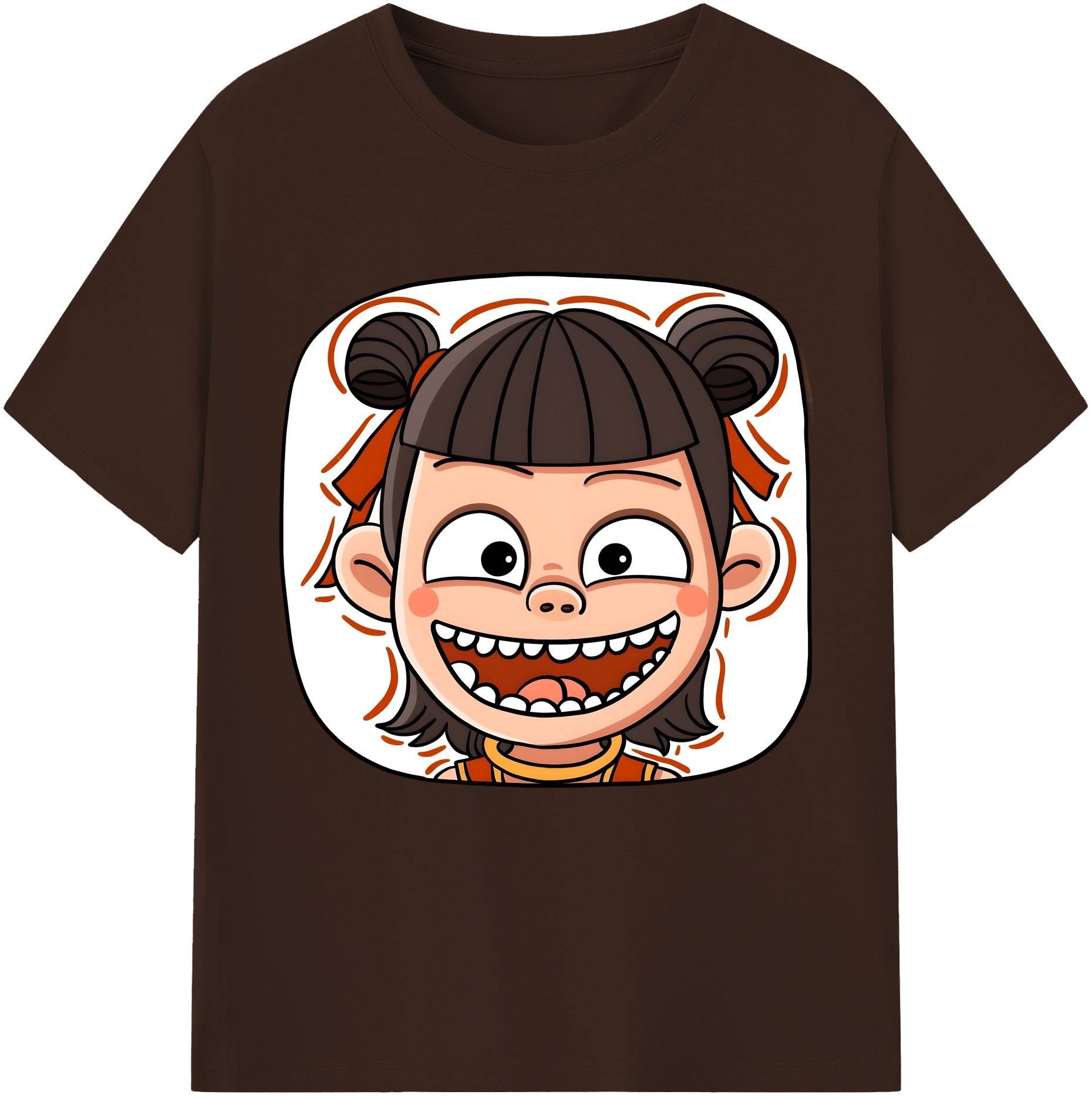 （画像用） Ne Zha 2 ナタ 魔童の大暴れ 綿100％半袖Tシャツ（フロントプリント）
