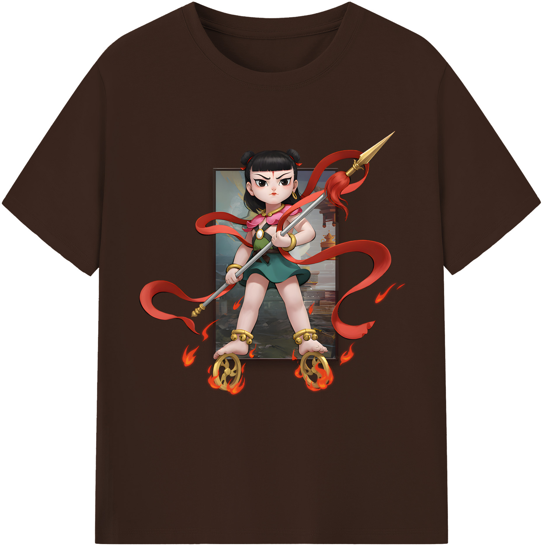 （画像用） Ne Zha 2 ナタ 魔童の大暴れ 綿100％半袖Tシャツ（フロントプリント）
