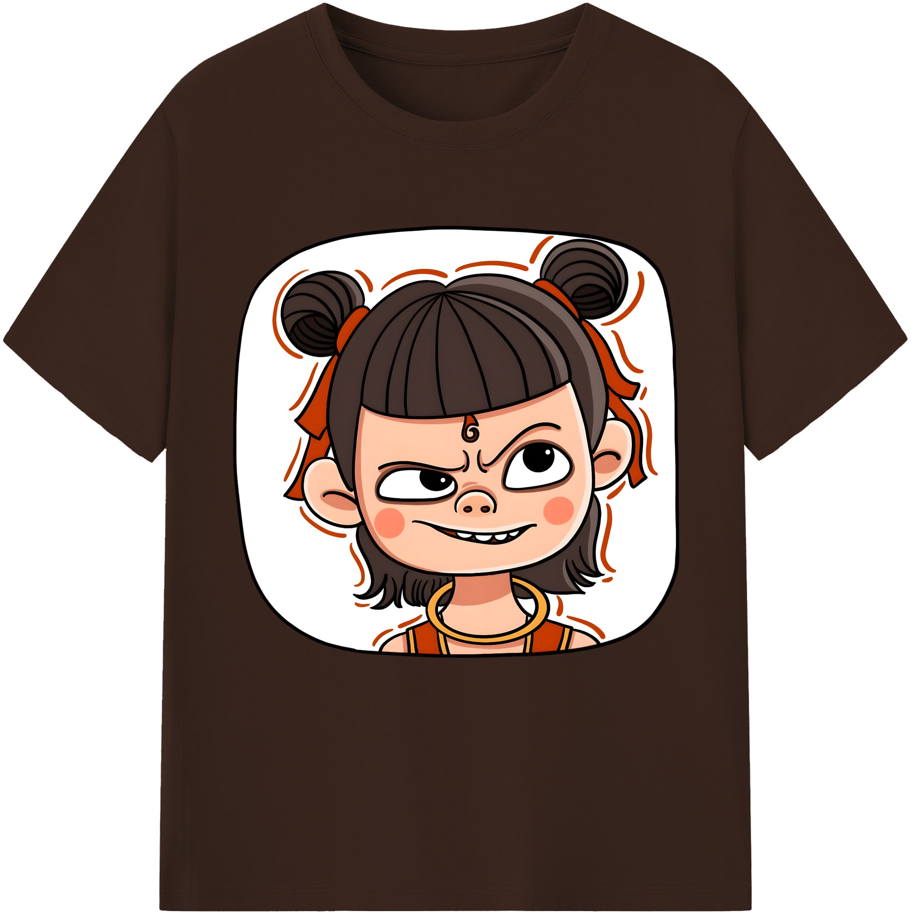 （画像用） Ne Zha 2 ナタ 魔童の大暴れ 綿100％半袖Tシャツ（フロントプリント）
