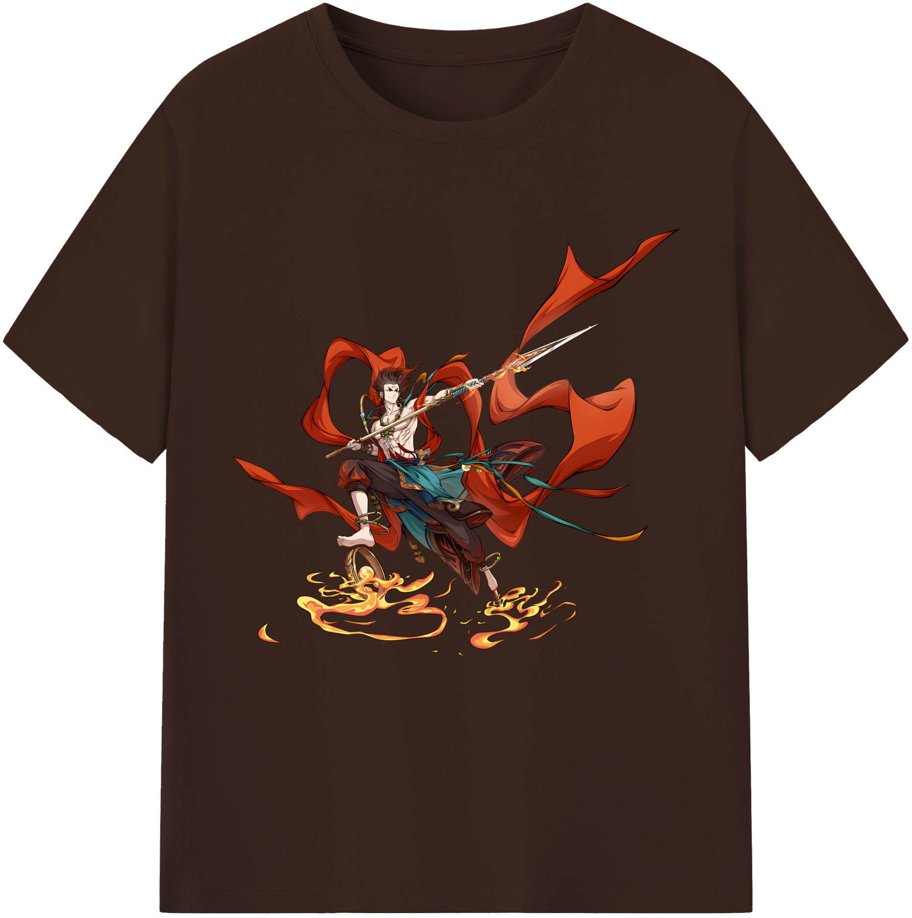 （画像用） Ne Zha 2 ナタ 魔童の大暴れ 綿100％半袖Tシャツ（フロントプリント）