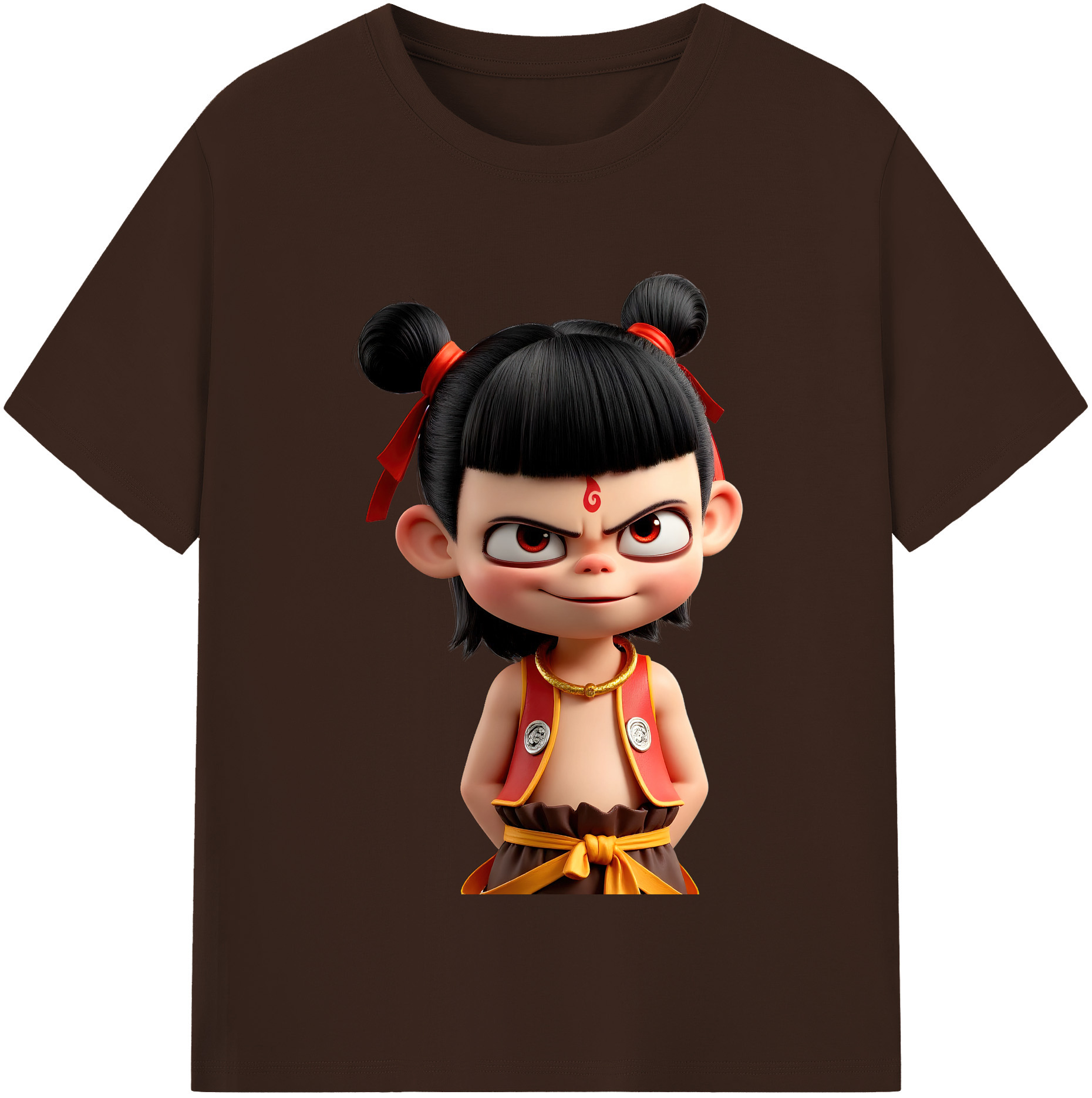 （画像用） Ne Zha 2 ナタ 魔童の大暴れ 綿100％半袖Tシャツ（フロントプリント）