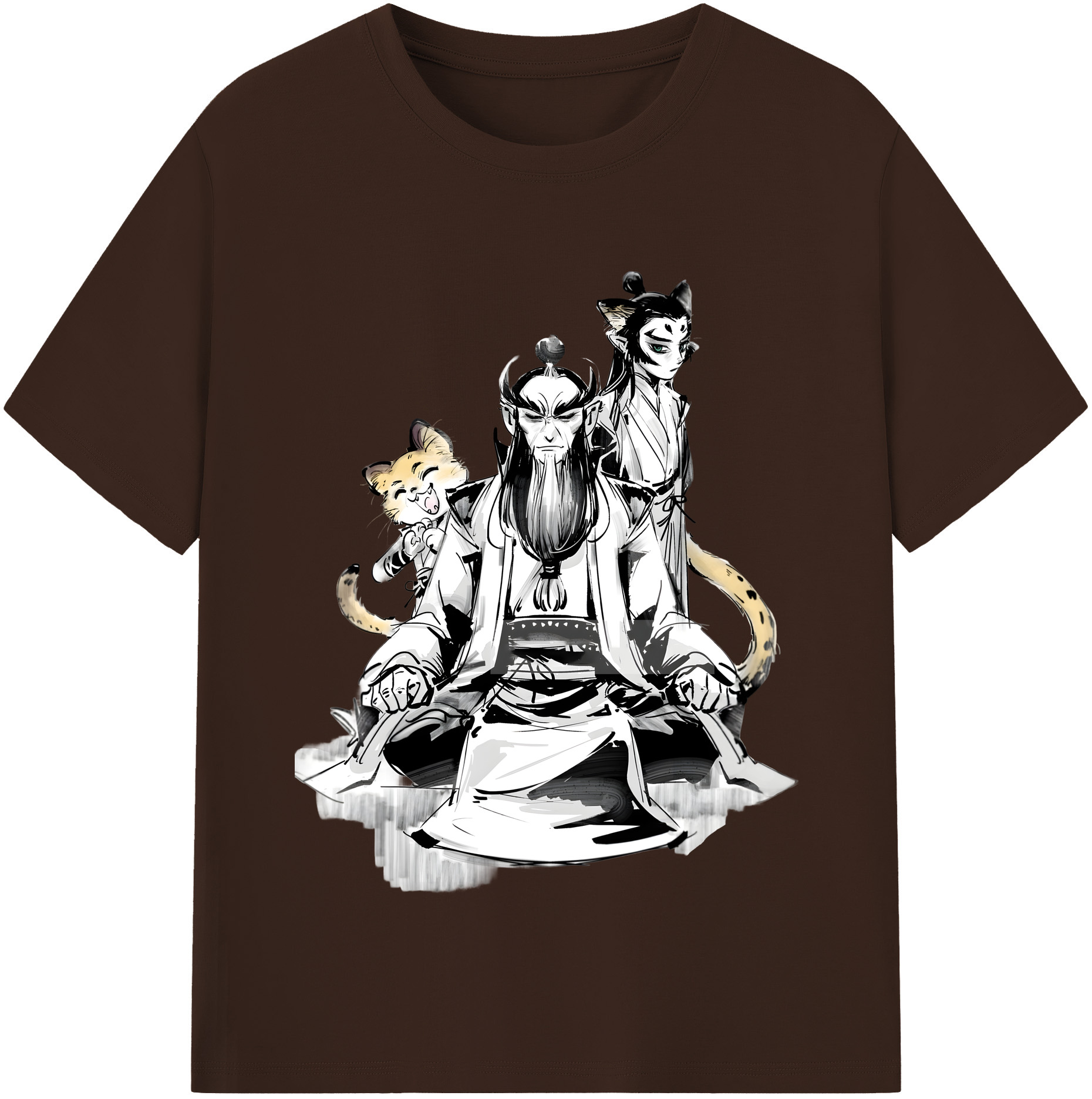 （画像用） Ne Zha 2 ナタ 魔童の大暴れ 綿100％半袖Tシャツ（フロントプリント）