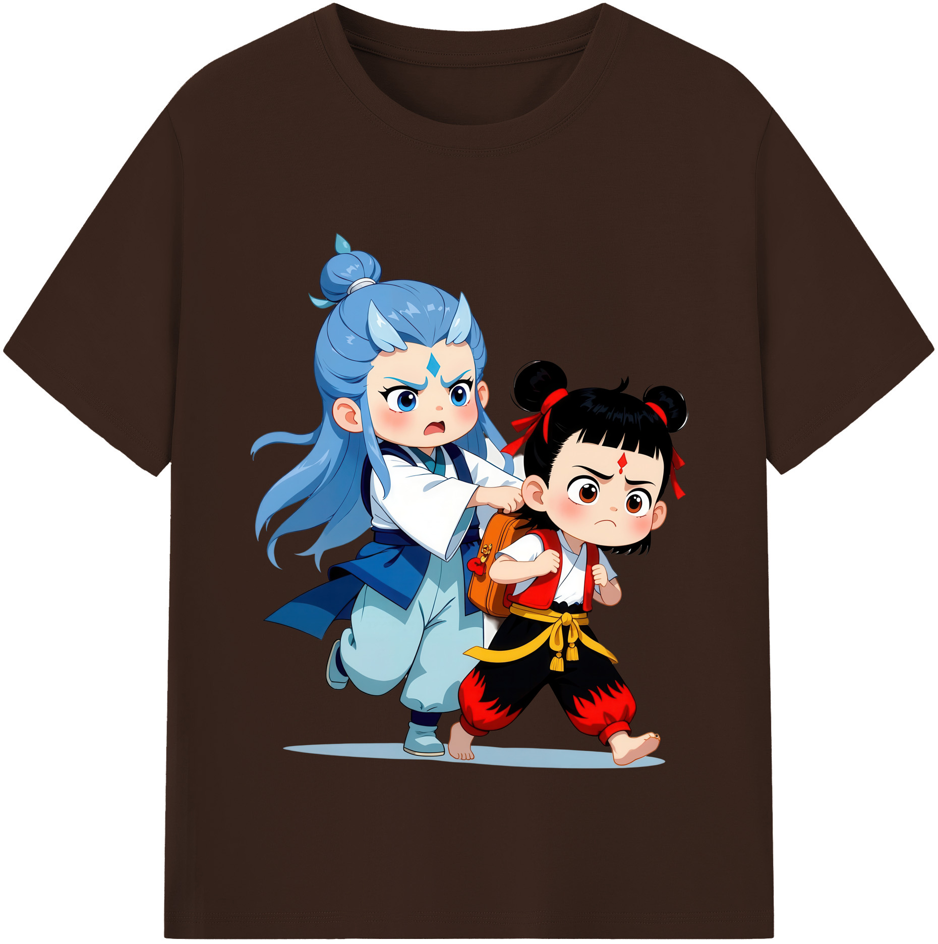 （画像用） Ne Zha 2 ナタ 魔童の大暴れ 綿100％半袖Tシャツ（フロントプリント）