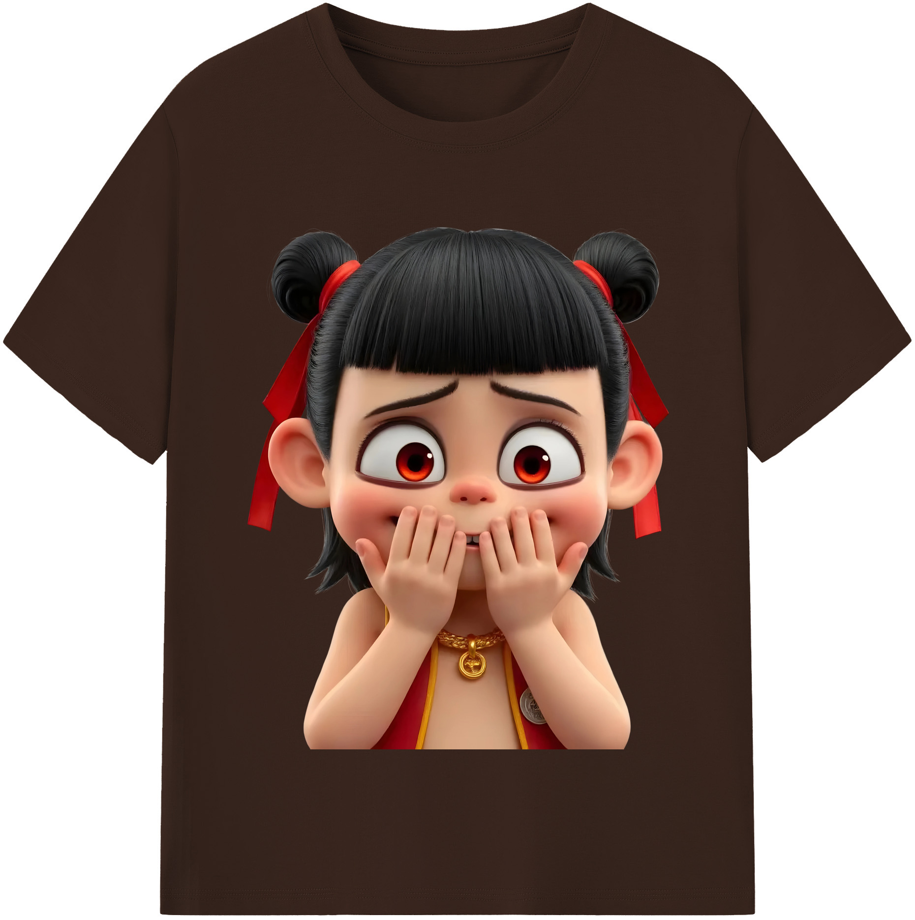 （画像用） Ne Zha 2 ナタ 魔童の大暴れ 綿100％半袖Tシャツ（フロントプリント）
