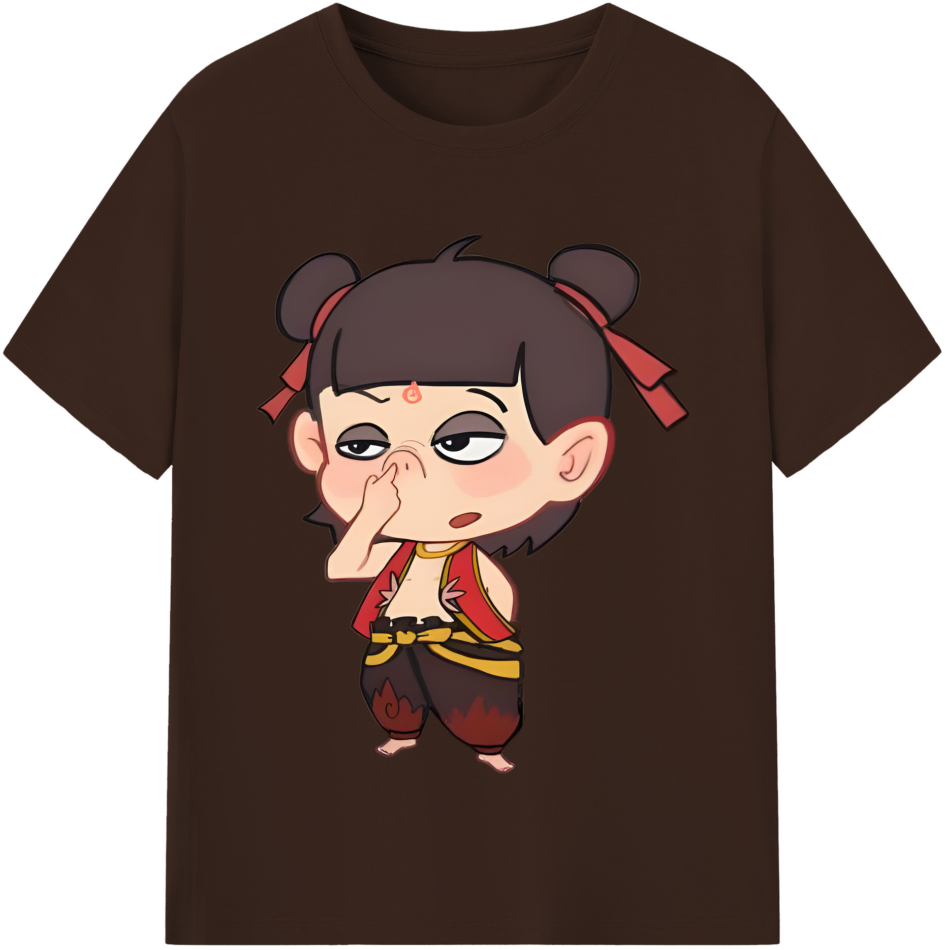 （画像用） Ne Zha 2 ナタ 魔童の大暴れ 綿100％半袖Tシャツ（フロントプリント）