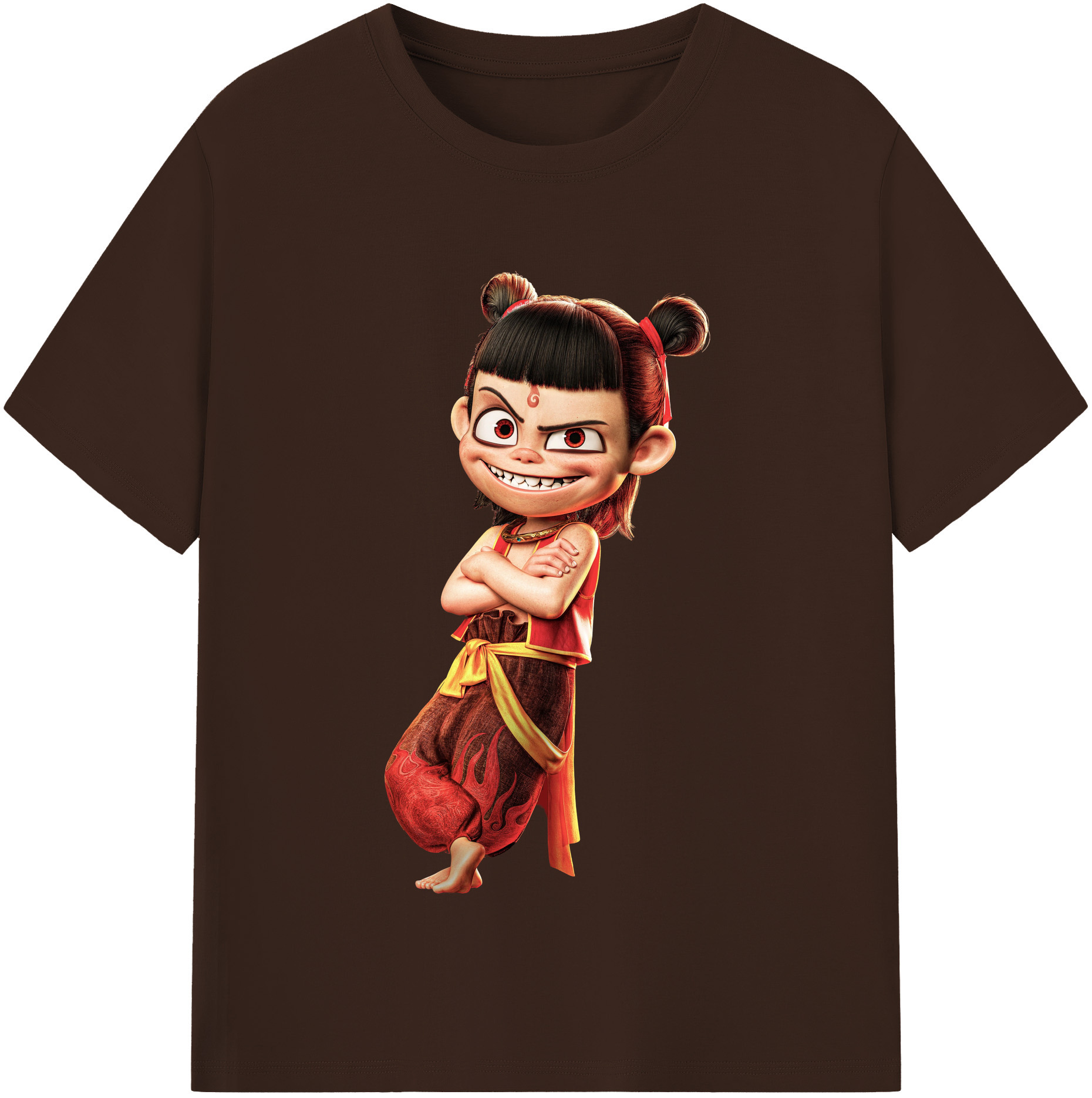 （画像用） Ne Zha 2 ナタ 魔童の大暴れ 綿100％半袖Tシャツ（フロントプリント）